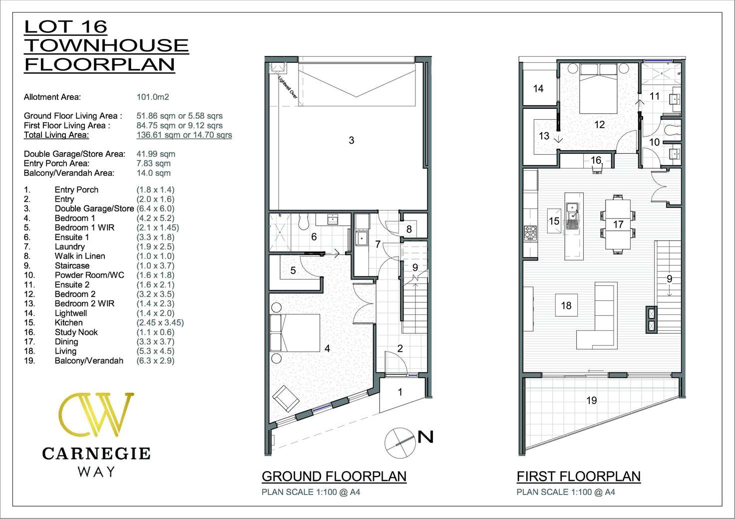 Floorplan of Homely townhouse listing, 34C Havlin Street, Bendigo VIC 3550