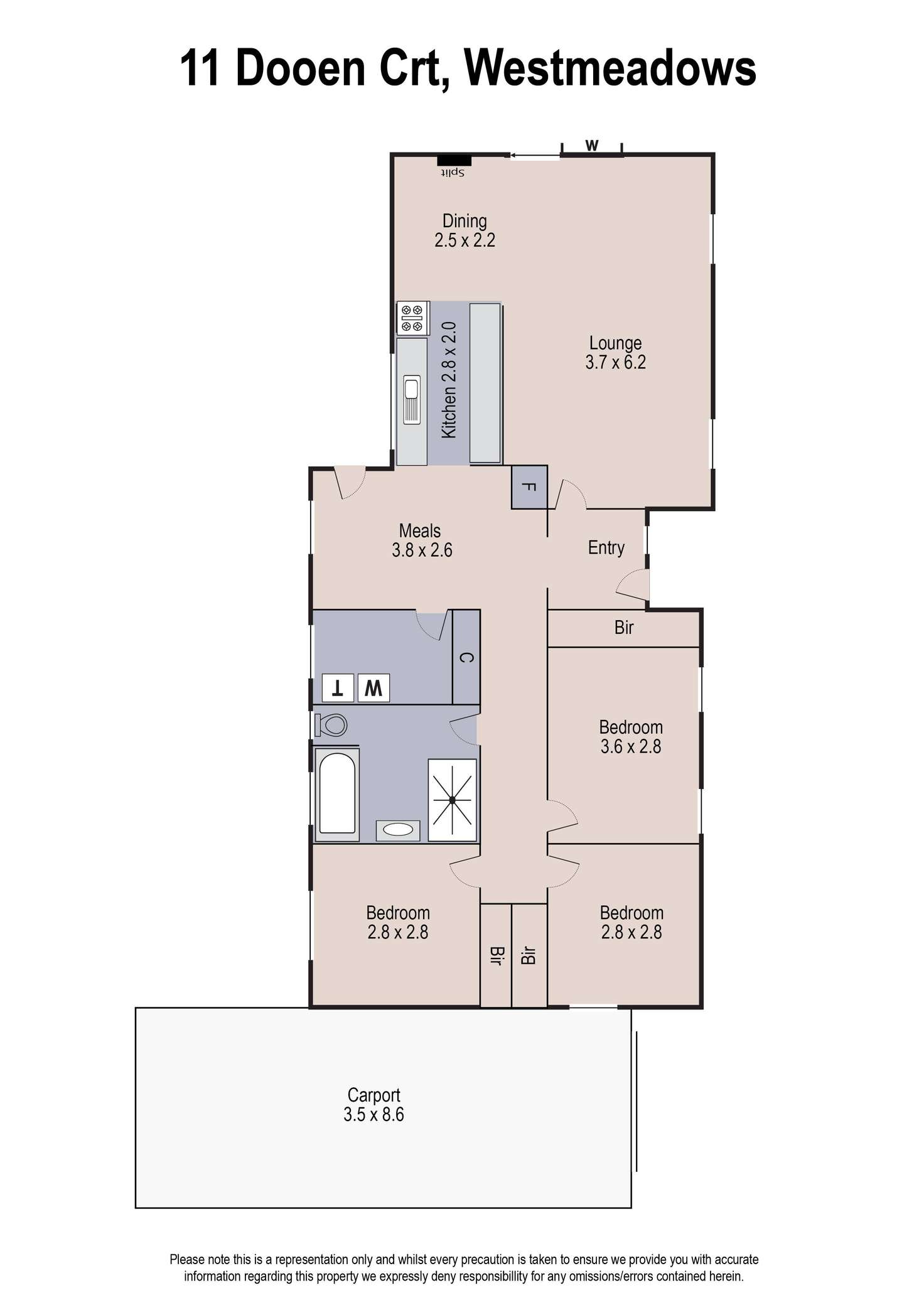 Floorplan of Homely house listing, 11 Dooen Court, Westmeadows VIC 3049