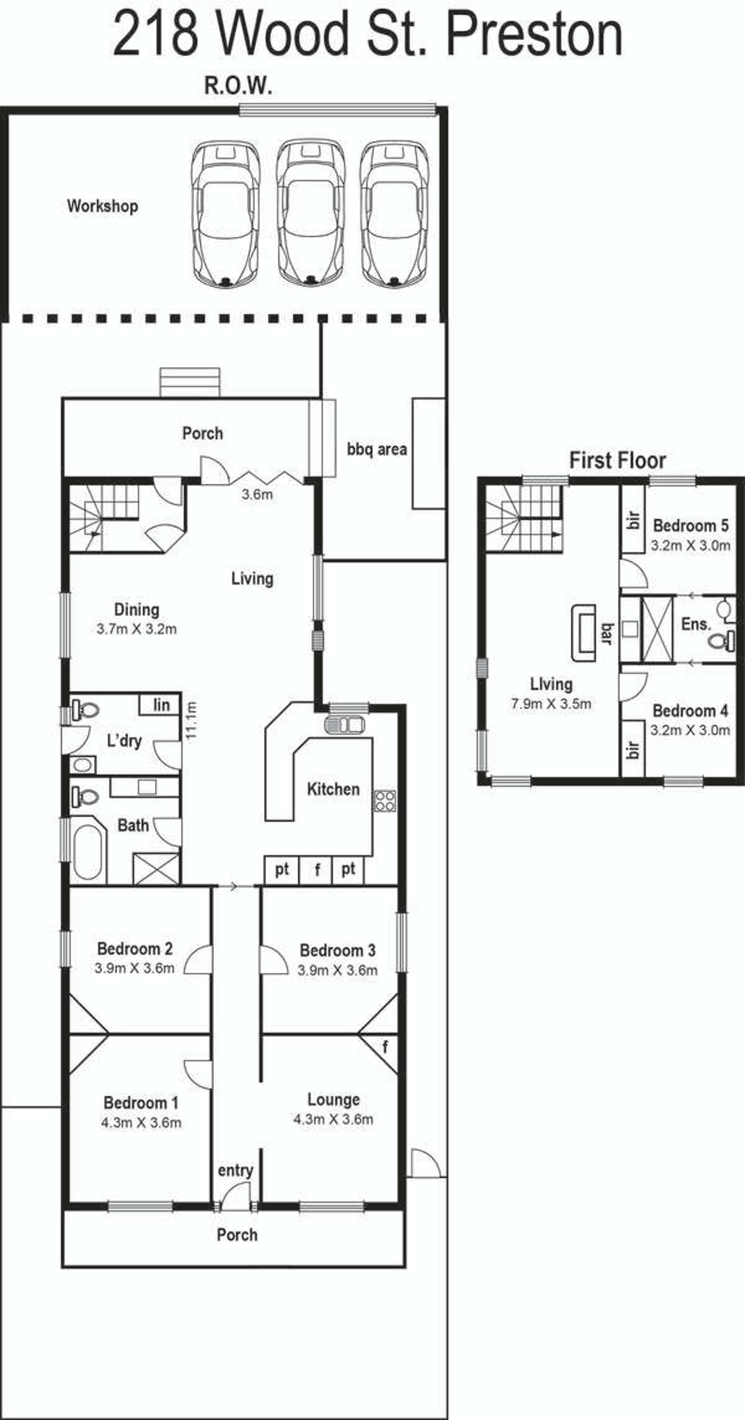 Floorplan of Homely house listing, 218 Wood Street, Preston VIC 3072