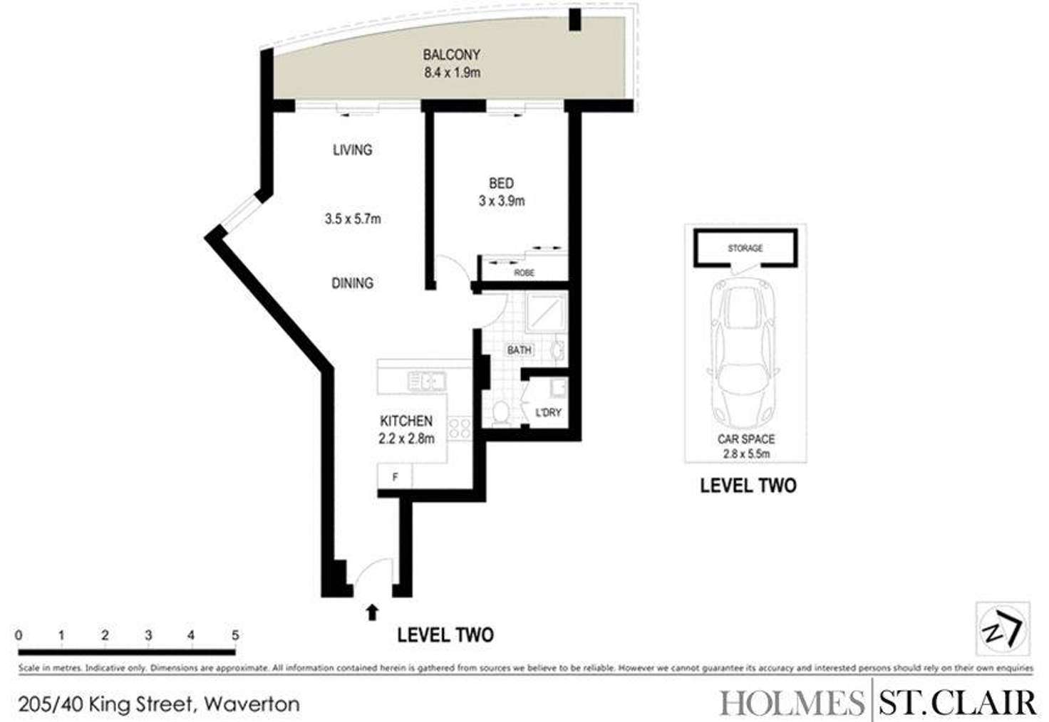Floorplan of Homely apartment listing, 205/40 King Street, Waverton NSW 2060