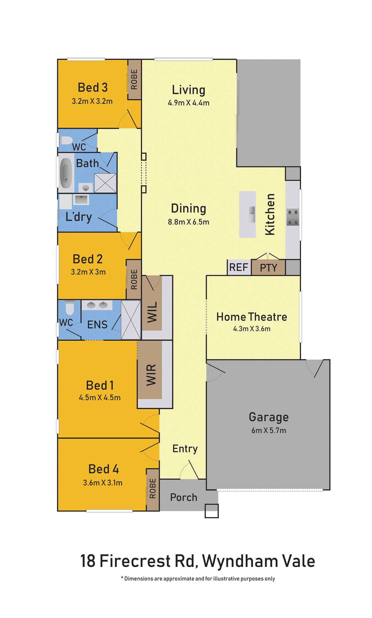 Floorplan of Homely house listing, 18 Firecrest Road, Manor Lakes VIC 3024