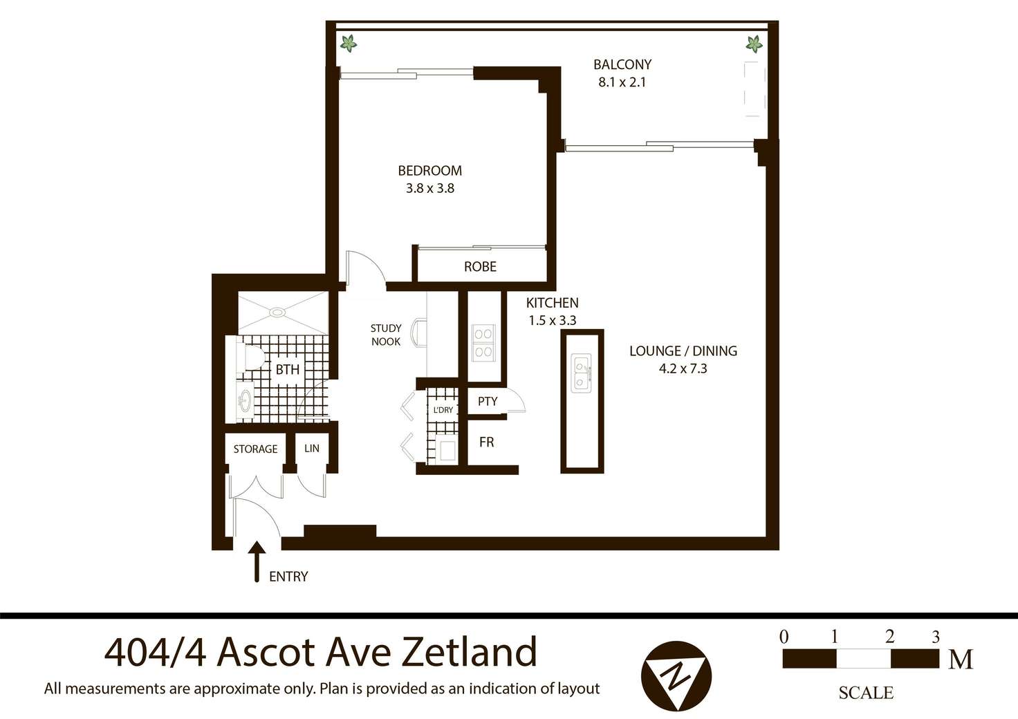 Floorplan of Homely apartment listing, 404/4 Ascot Avenue, Zetland NSW 2017