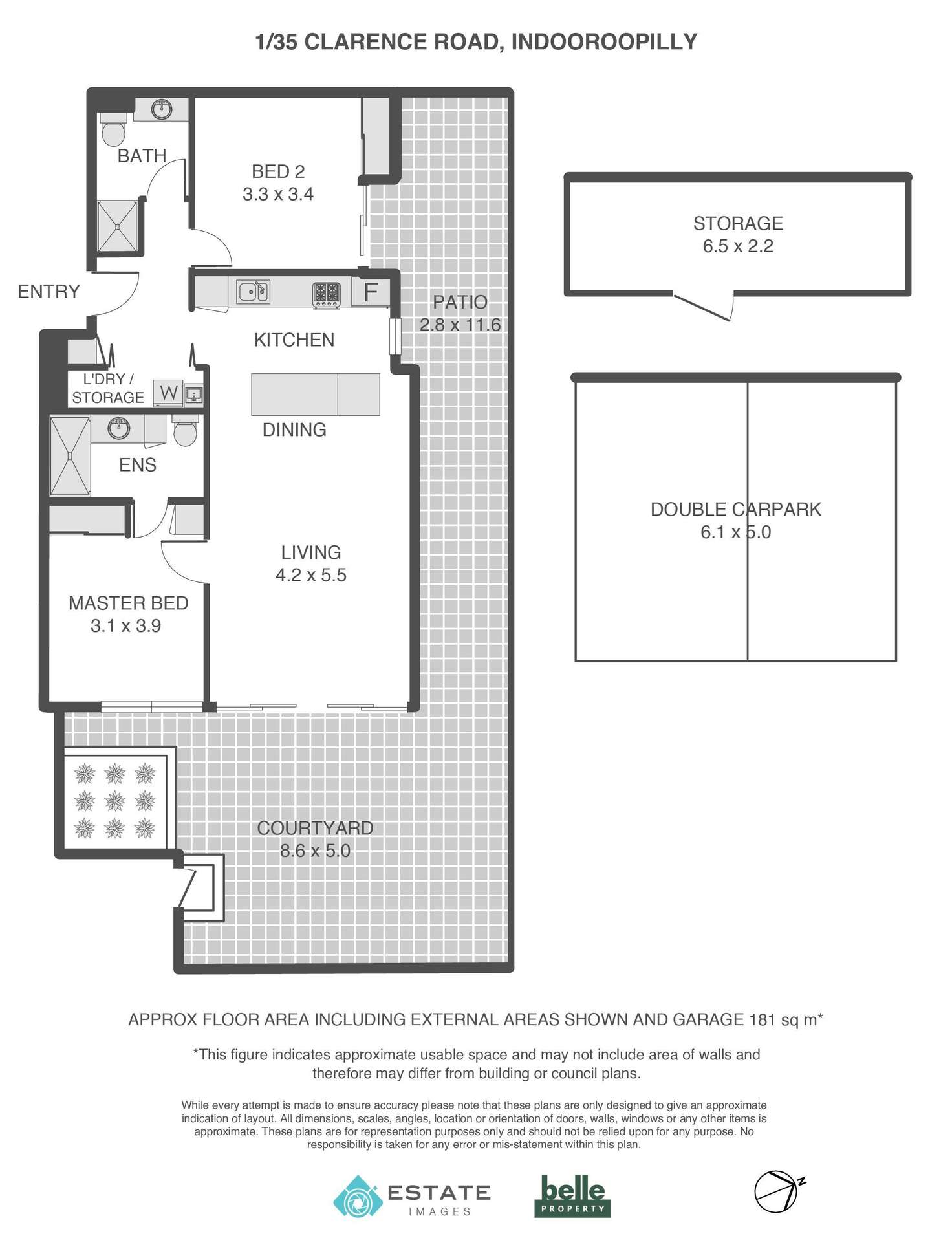 Floorplan of Homely unit listing, 1/35 Clarence Road, Indooroopilly QLD 4068