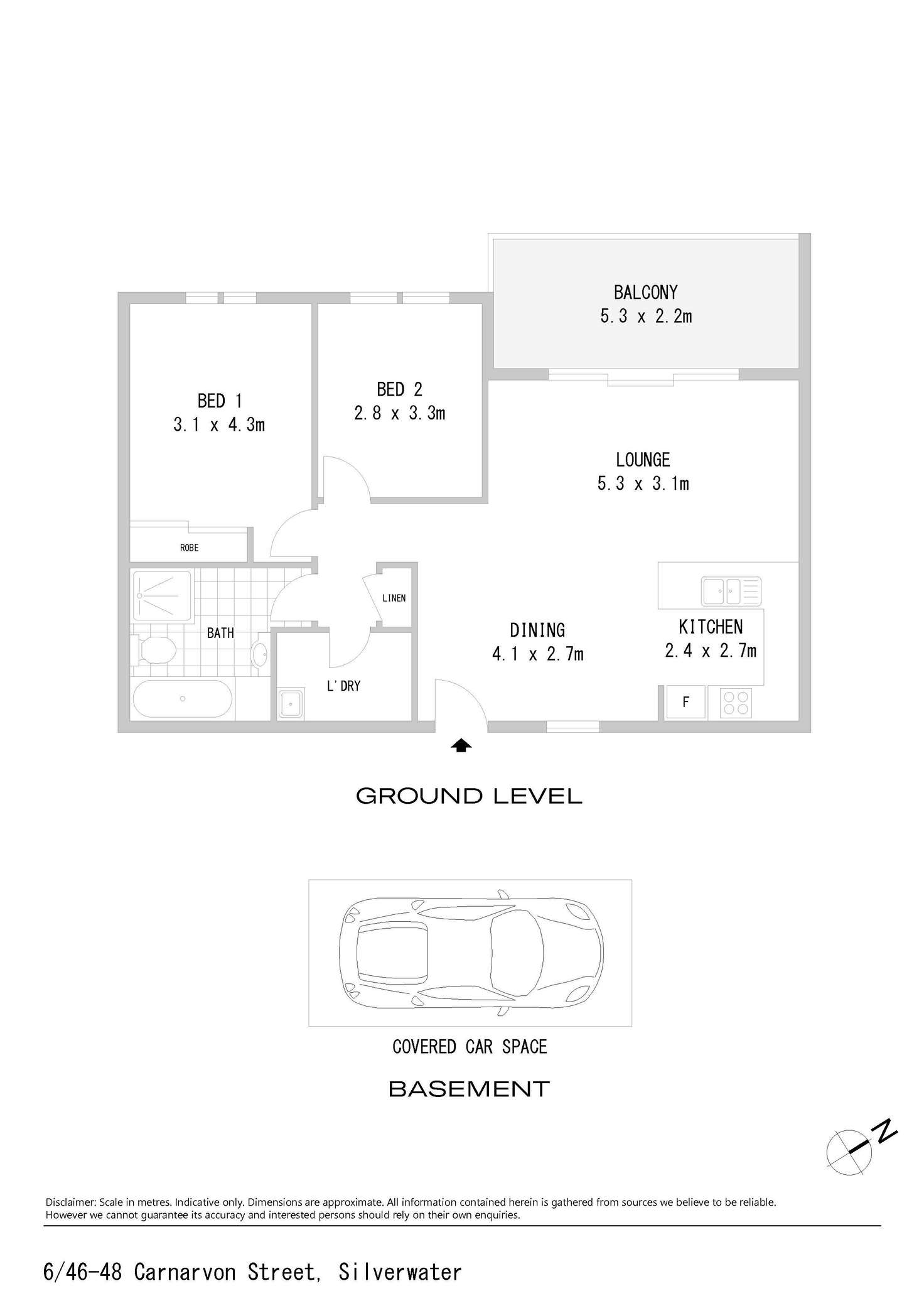Floorplan of Homely apartment listing, 6/46-48 Carnarvon Street, Silverwater NSW 2128
