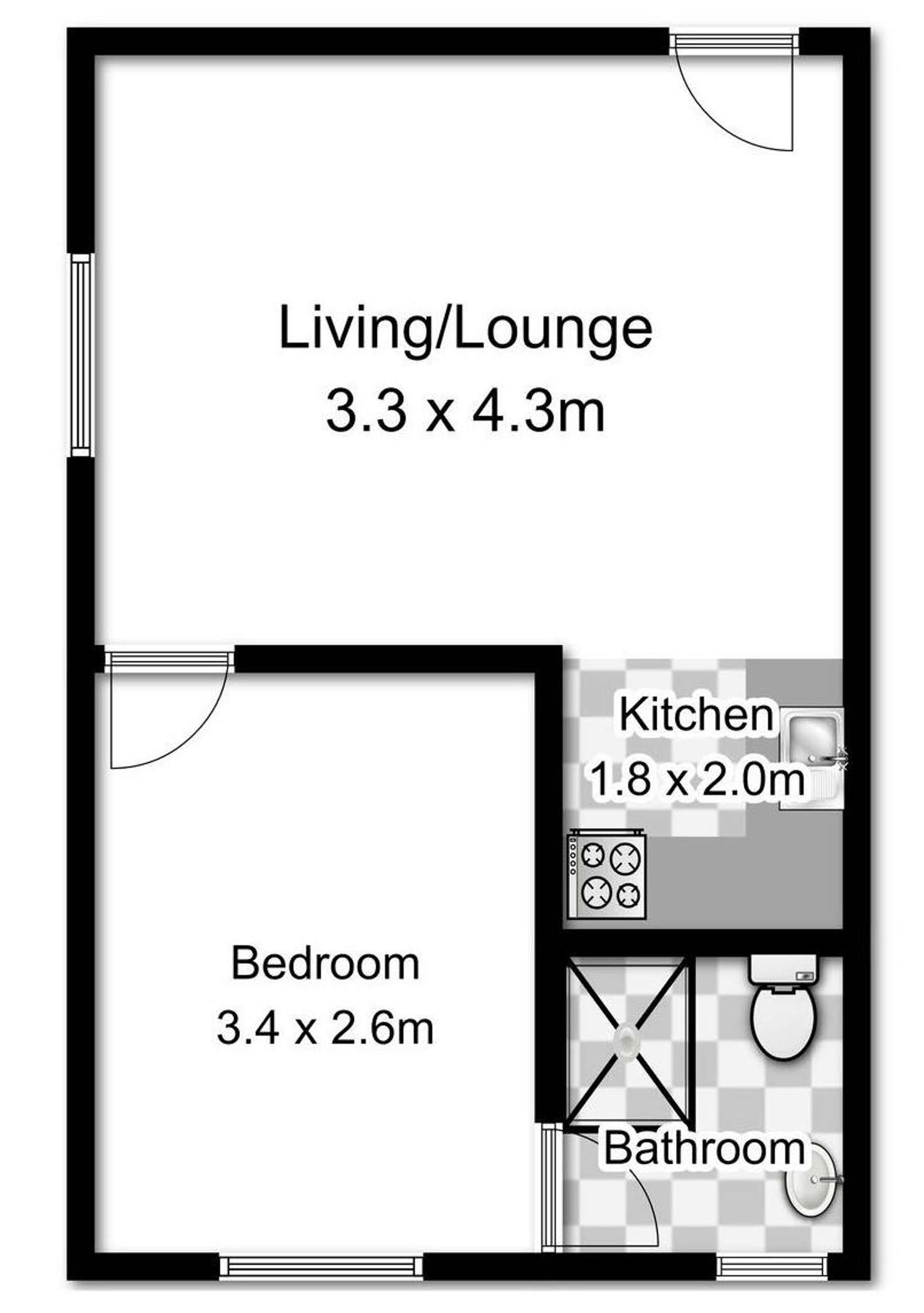 Floorplan of Homely unit listing, 1/47 Palomar Parade, Freshwater NSW 2096