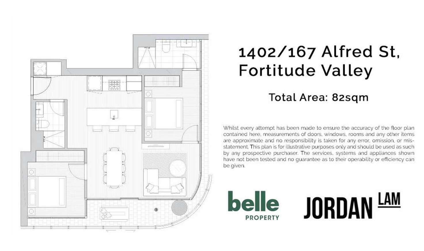Floorplan of Homely apartment listing, 1402/179 Alfred Street, Fortitude Valley QLD 4006