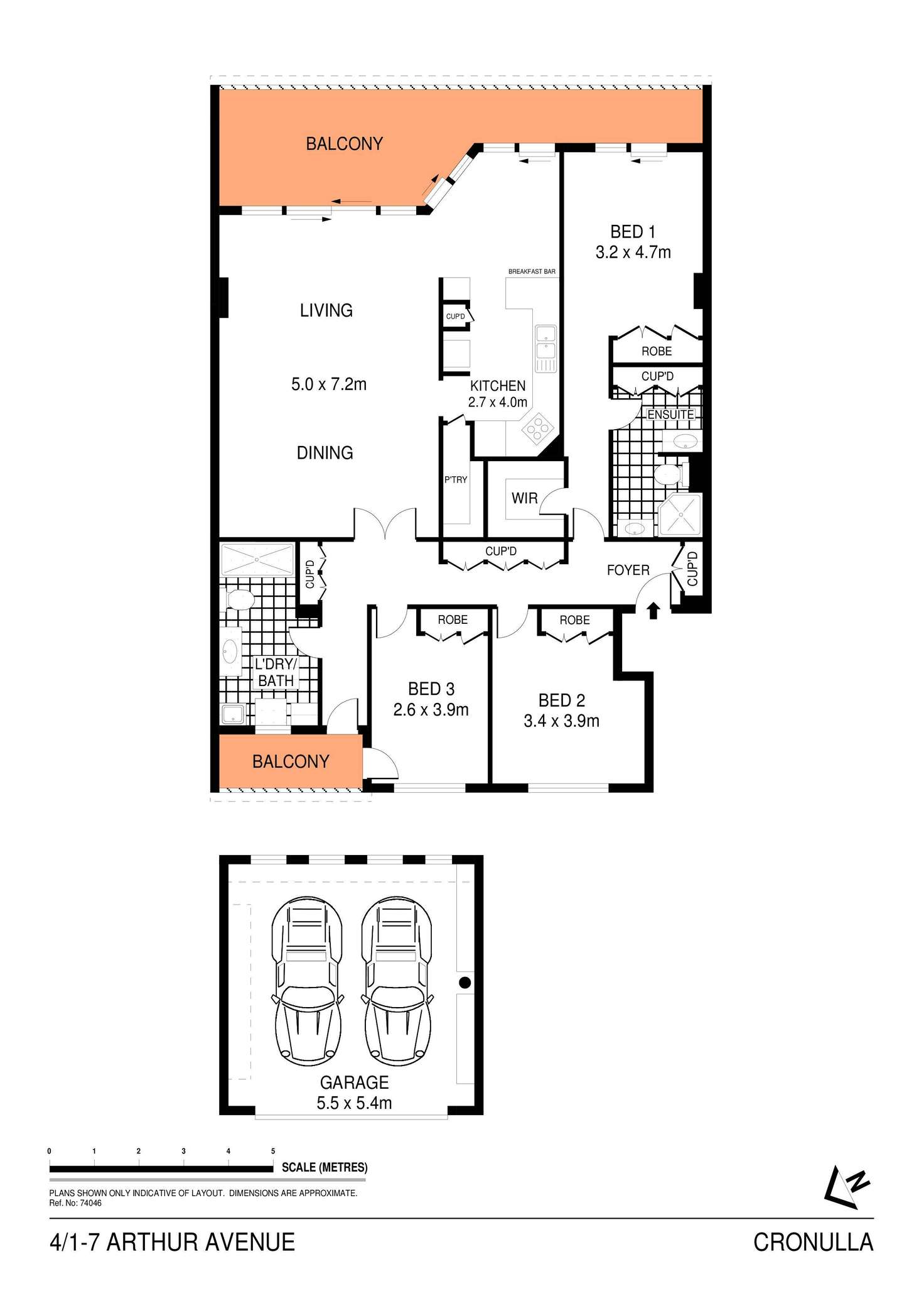 Floorplan of Homely apartment listing, 4/1-7 Arthur Avenue, Cronulla NSW 2230