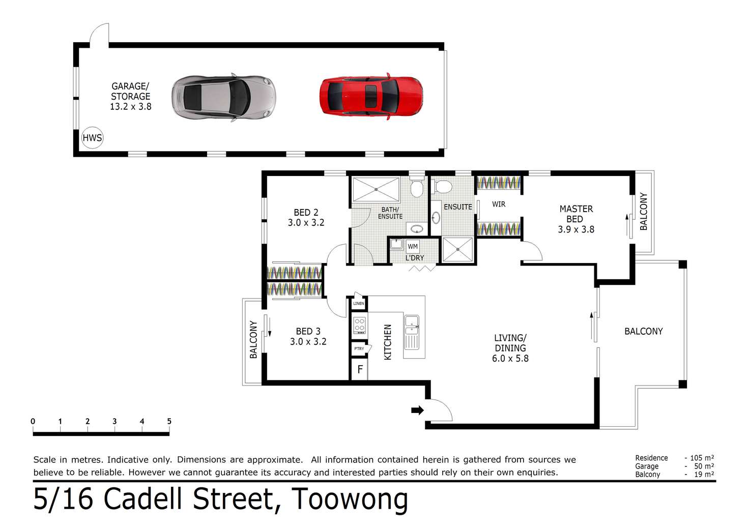 Floorplan of Homely unit listing, 5/16 Cadell Street, Toowong QLD 4066