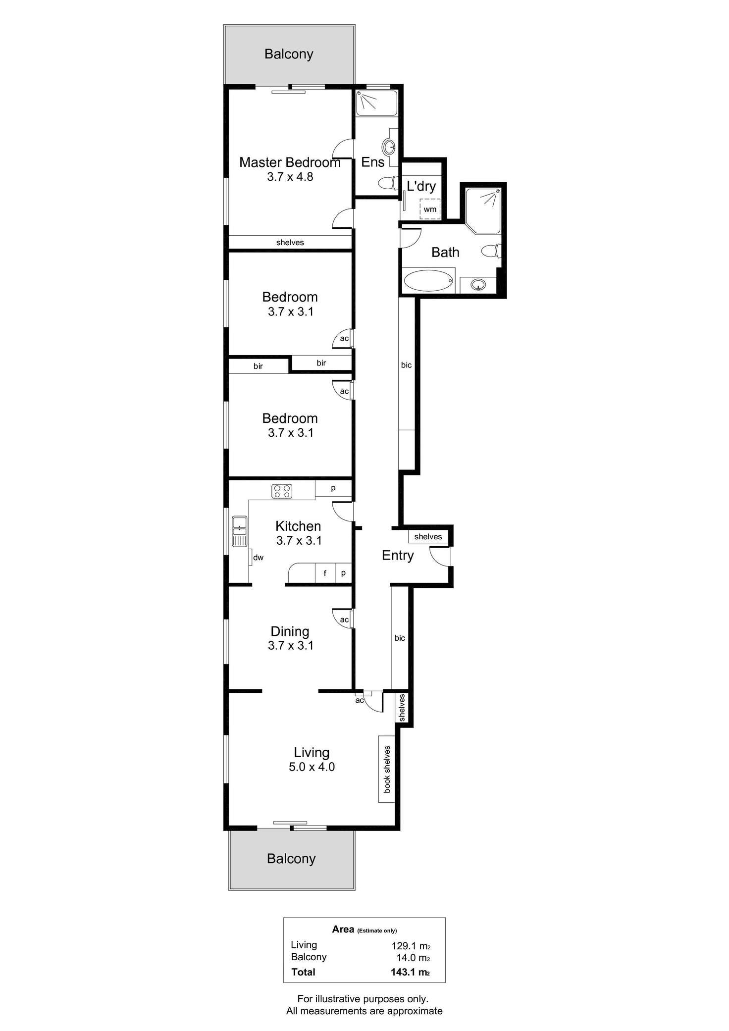 Floorplan of Homely apartment listing, 4B/39 Jeffcott Street, North Adelaide SA 5006