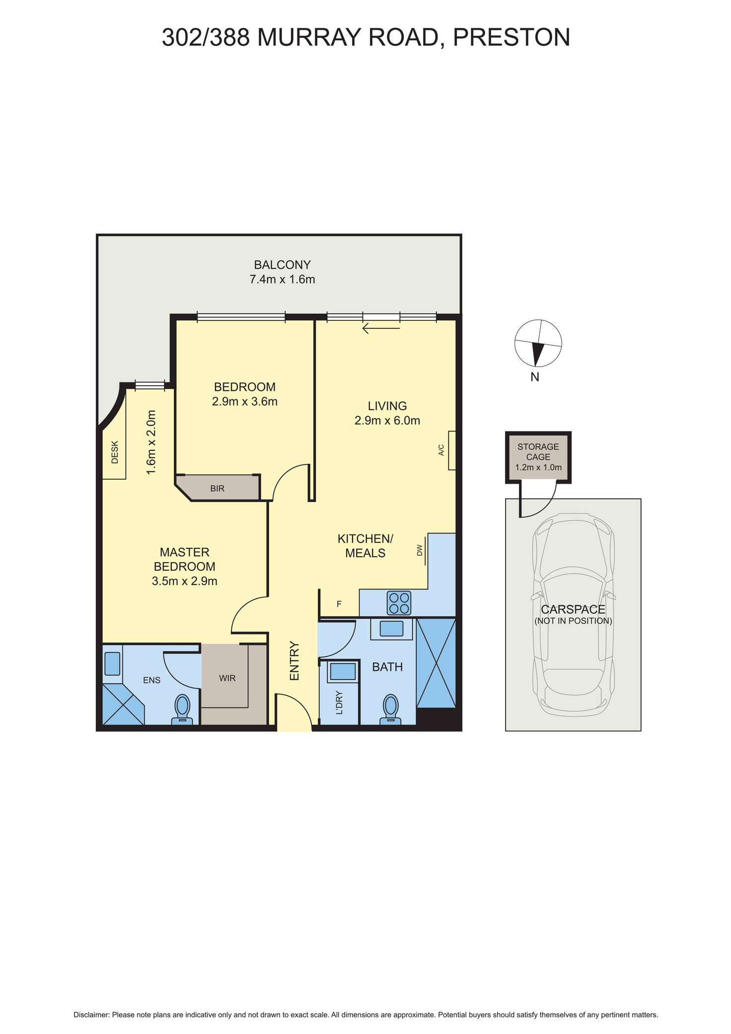 Floorplan of Homely apartment listing, 302/388 Murray Road, Preston VIC 3072