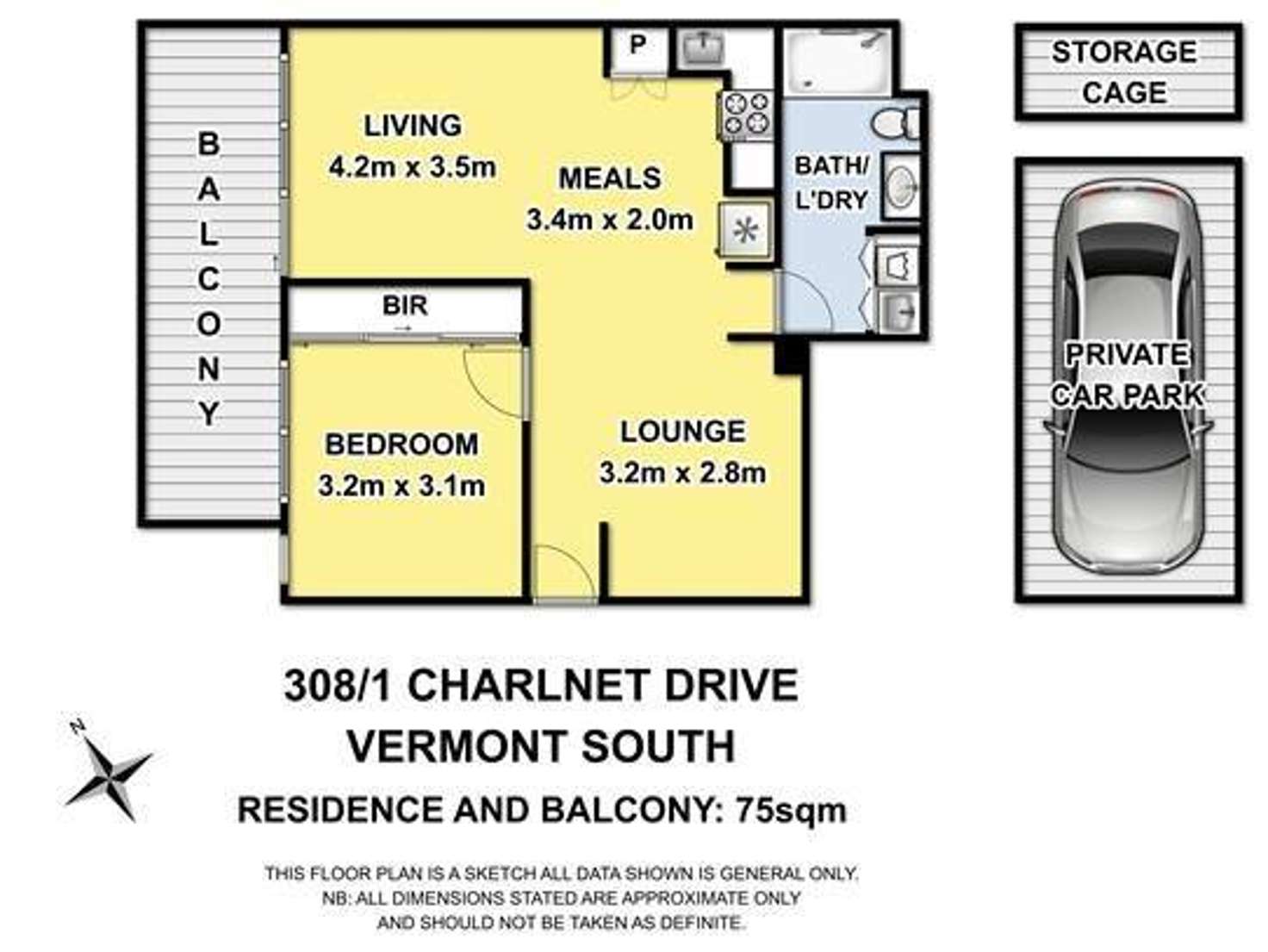 Floorplan of Homely apartment listing, 308/1 Charlnet Drive, Vermont South VIC 3133