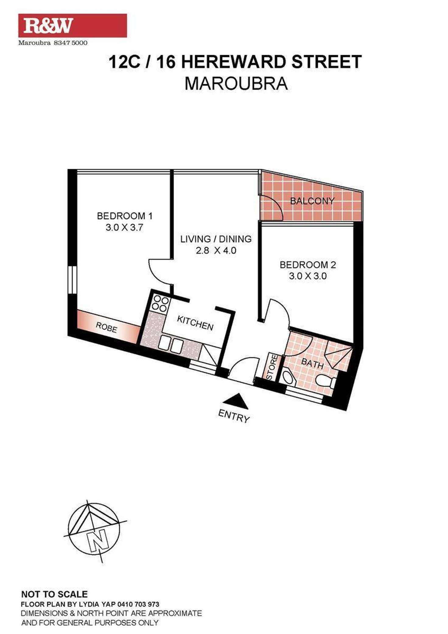 Floorplan of Homely apartment listing, 12C/16-20 Hereward Street, Maroubra NSW 2035