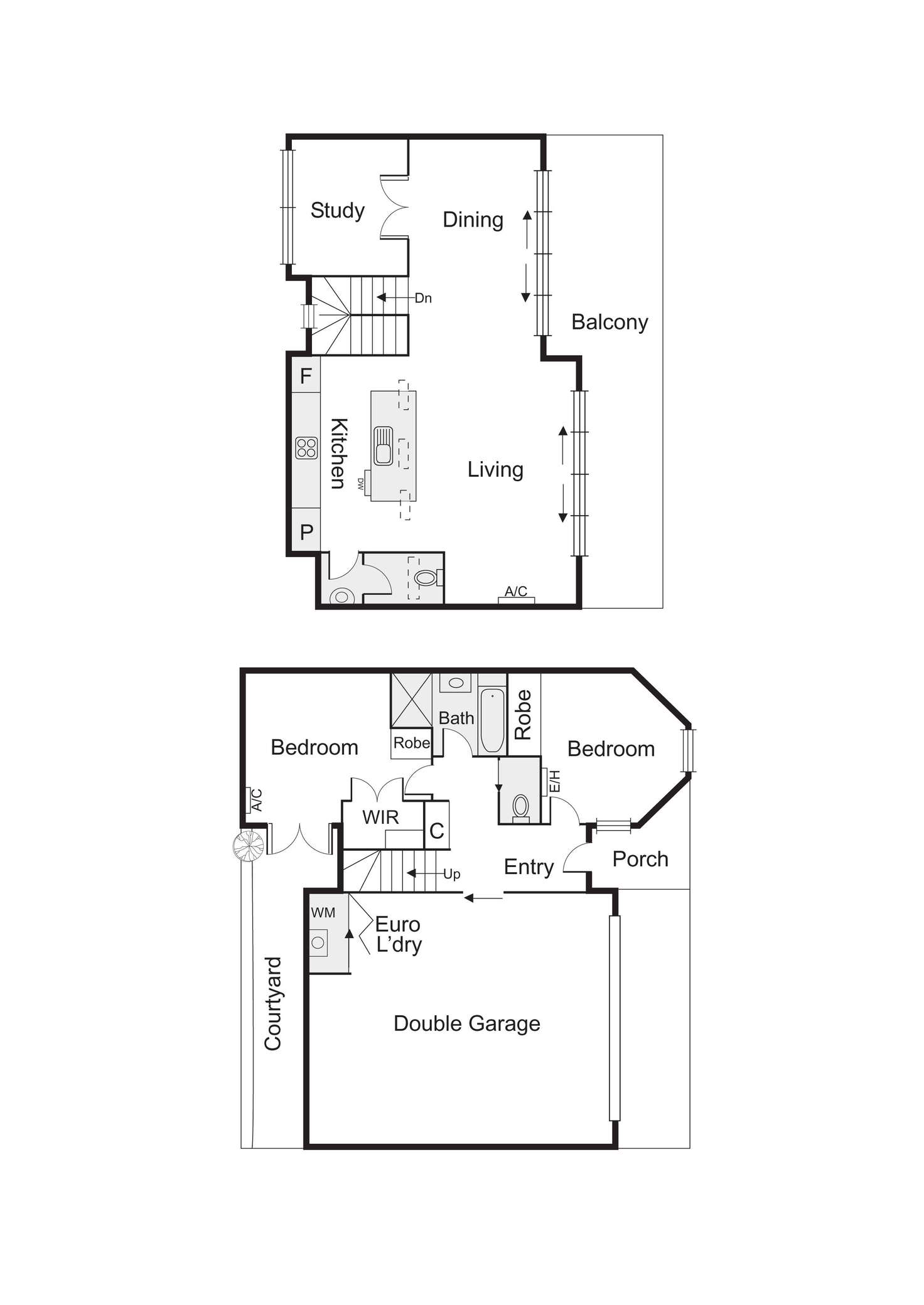 Floorplan of Homely townhouse listing, 2/14 Daley Street, Elwood VIC 3184