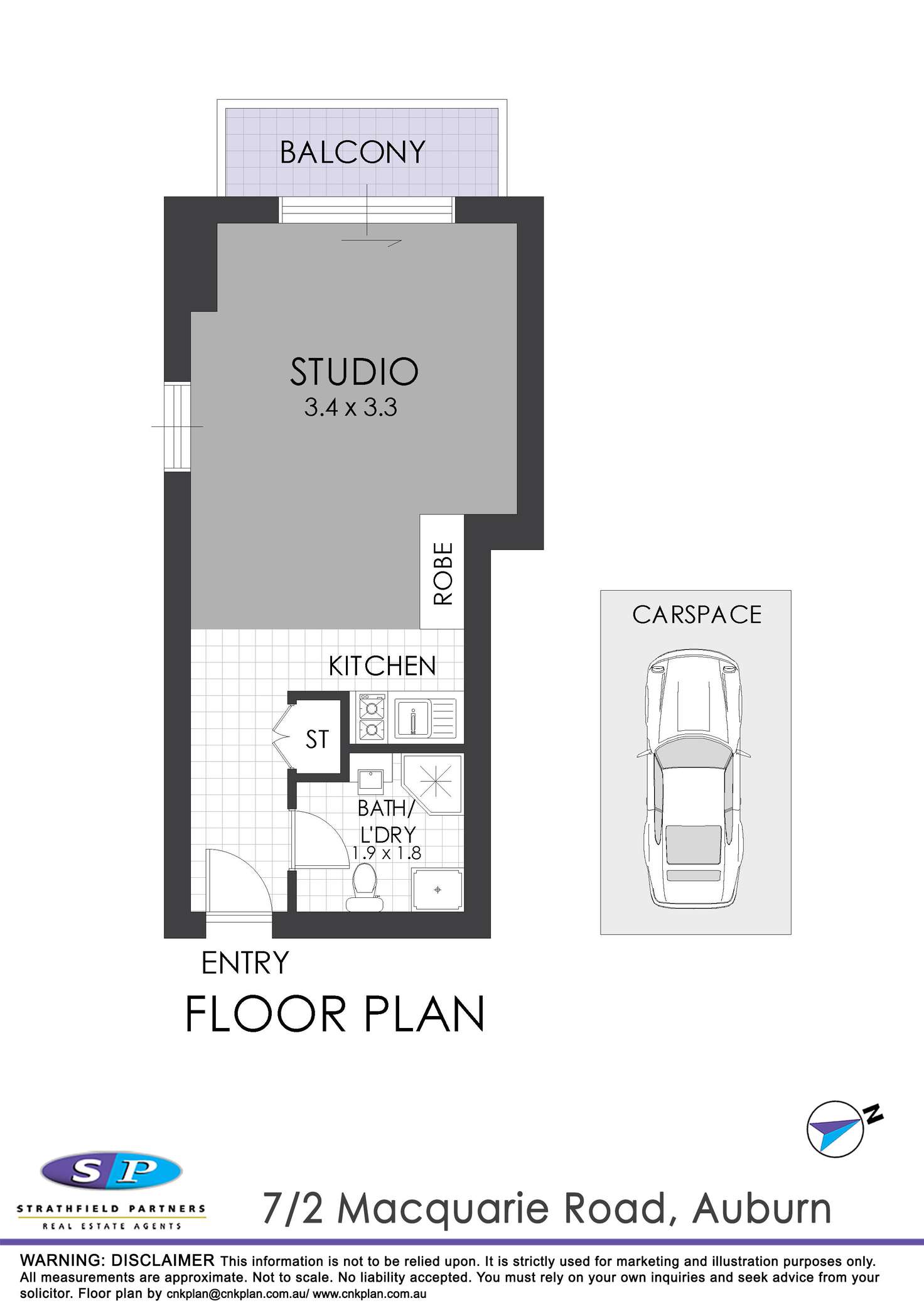 Floorplan of Homely studio listing, 7/2 Macquarie Road, Auburn NSW 2144