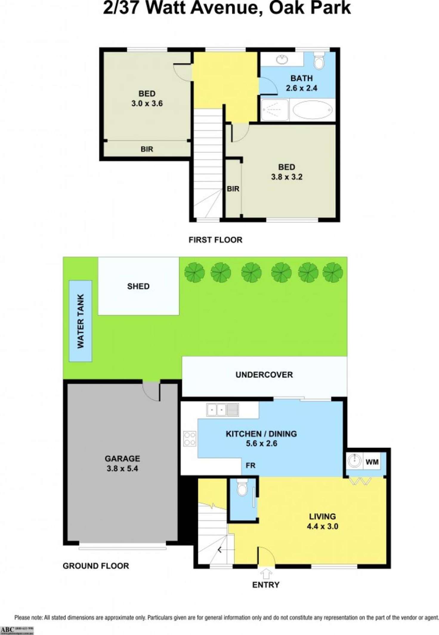 Floorplan of Homely townhouse listing, 2/37 Watt Avenue, Oak Park VIC 3046