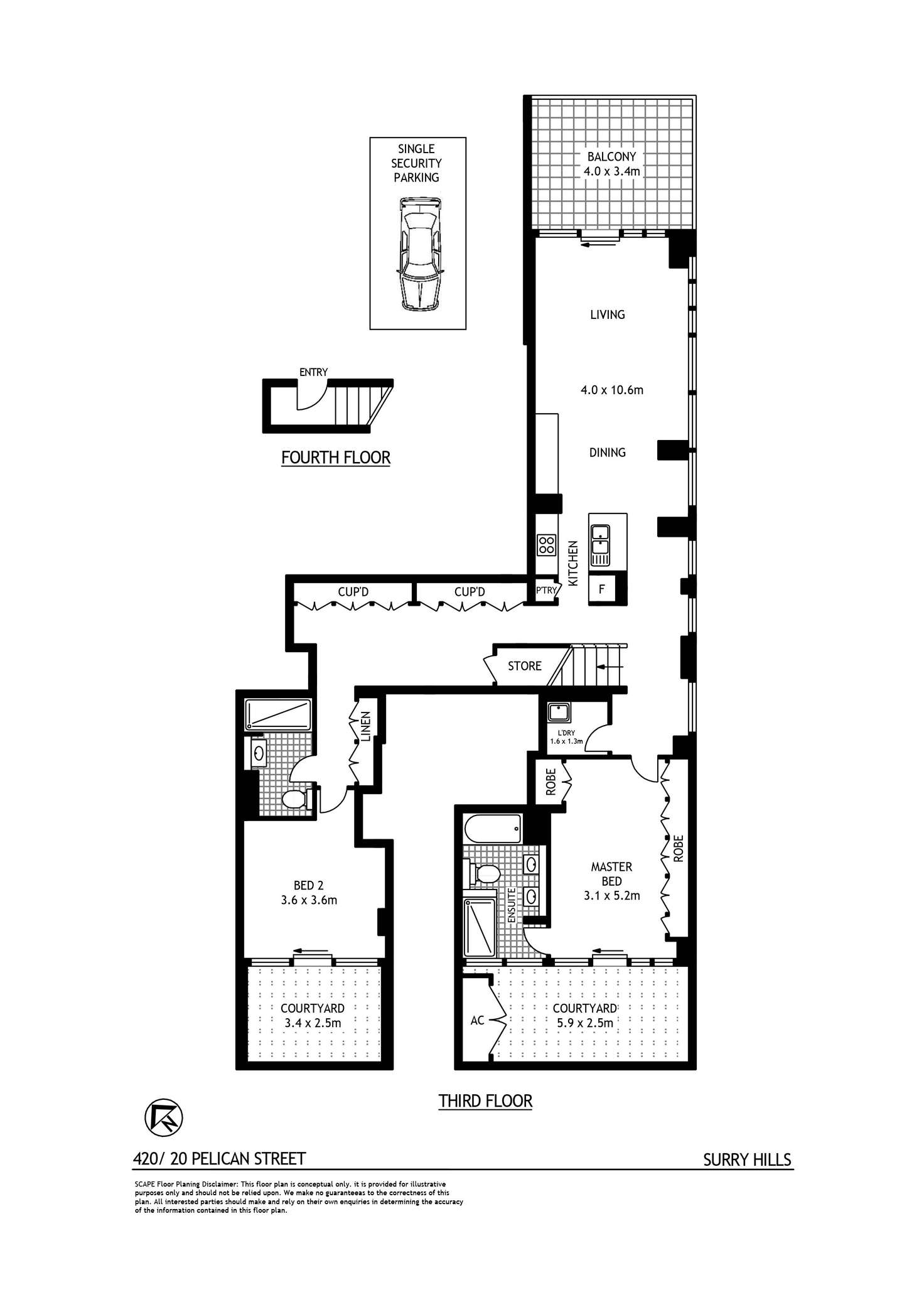 Floorplan of Homely apartment listing, 420/20 Pelican Street, Surry Hills NSW 2010