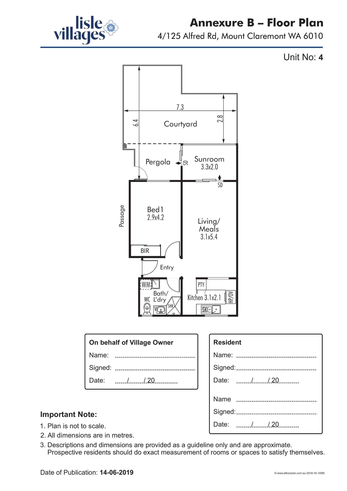 Floorplan of Homely villa listing, 45/57 Lisle Street, Mount Claremont WA 6010