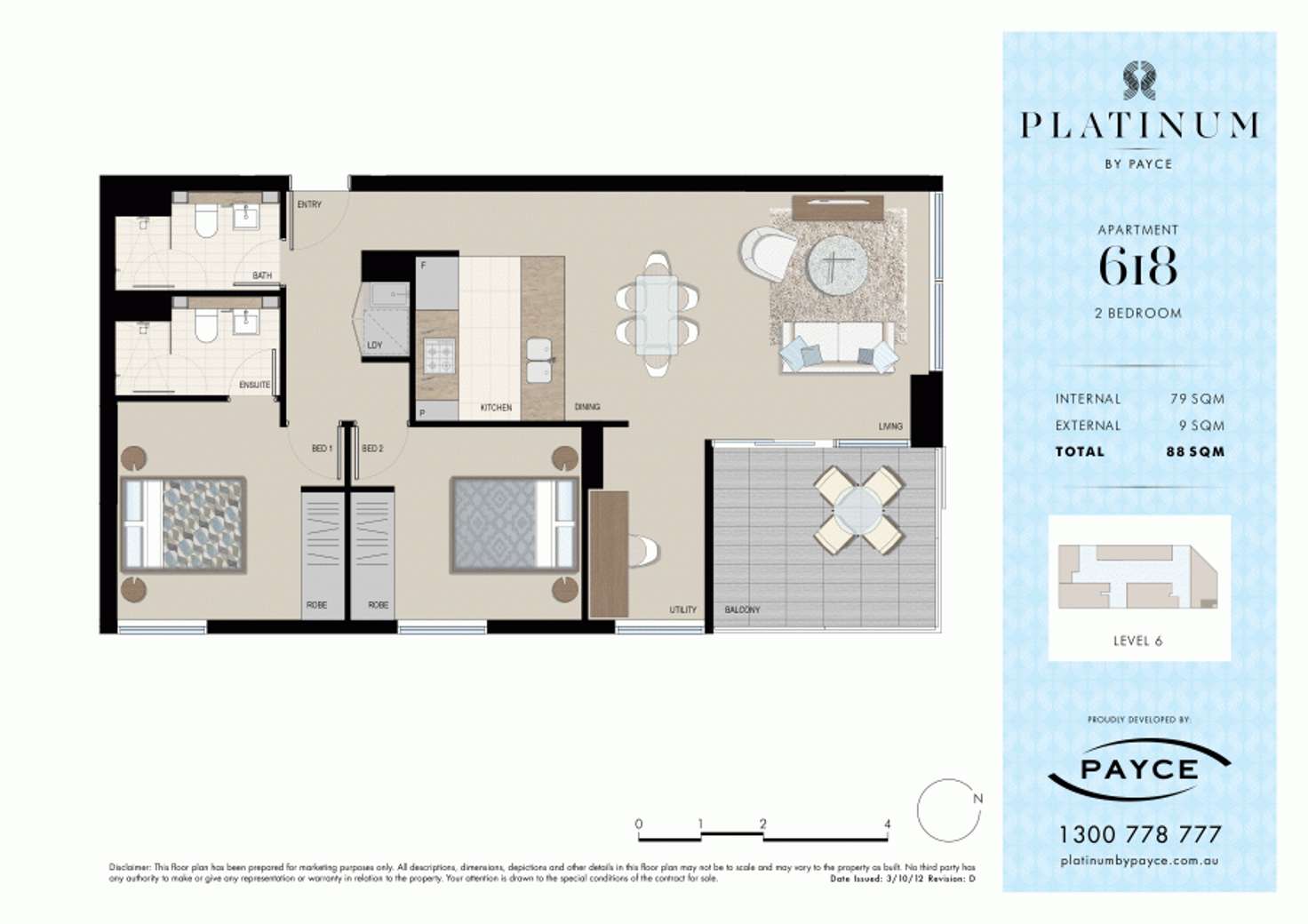 Floorplan of Homely apartment listing, 618/1 Hutchinson Walk, Zetland NSW 2017