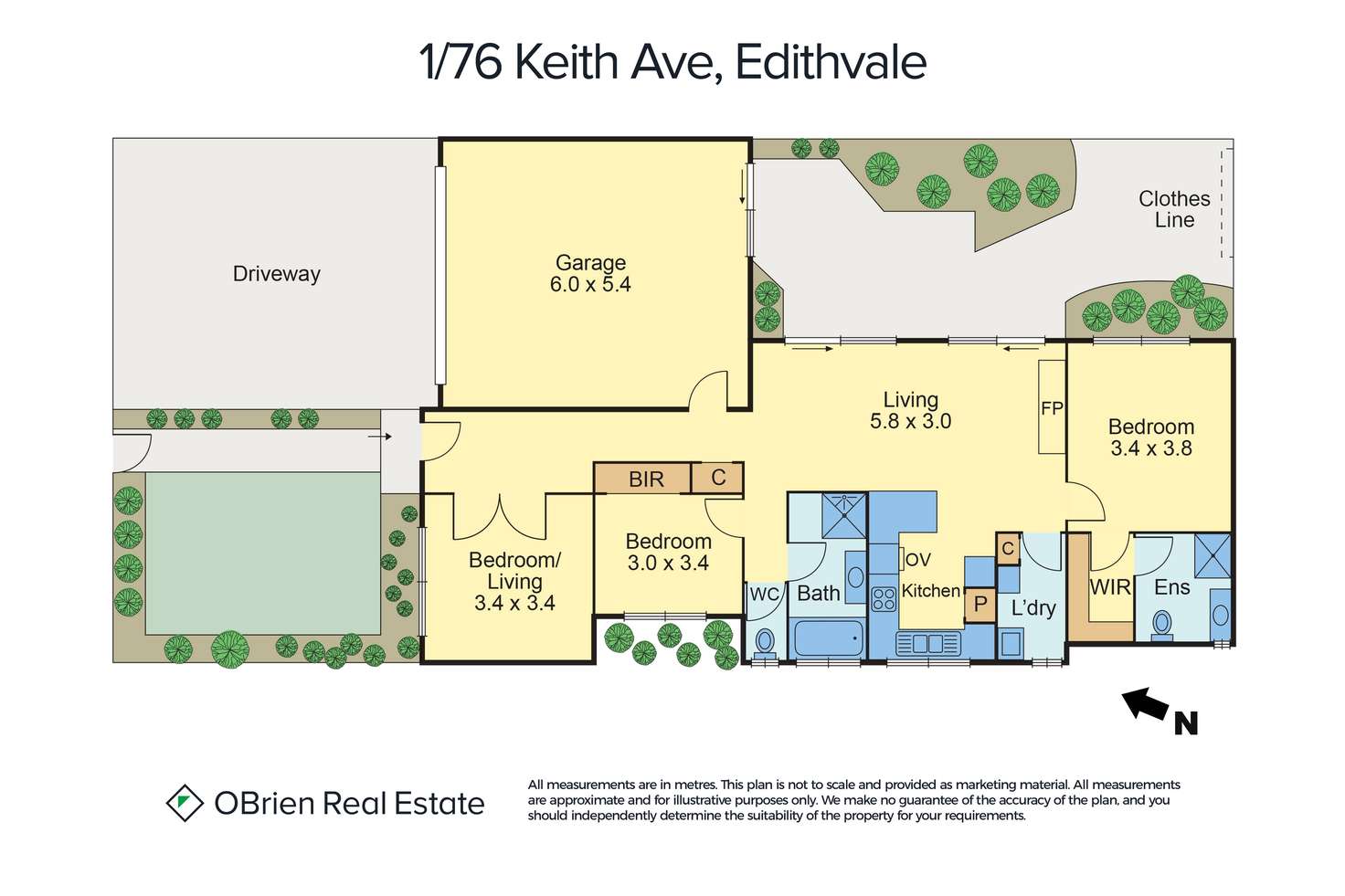Floorplan of Homely townhouse listing, 1/76 Keith Avenue, Edithvale VIC 3196
