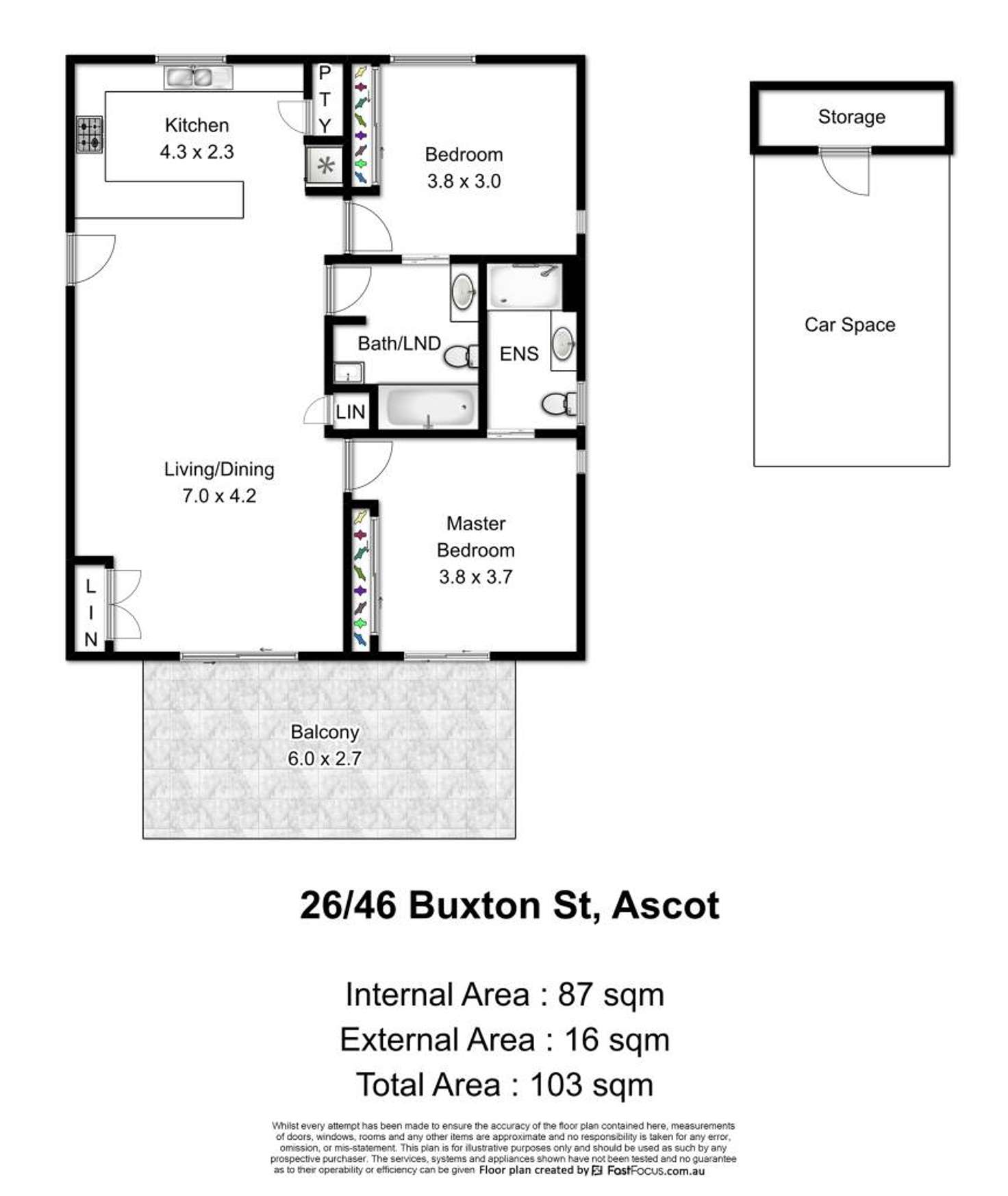 Floorplan of Homely unit listing, 26/46 Buxton Street, Ascot QLD 4007