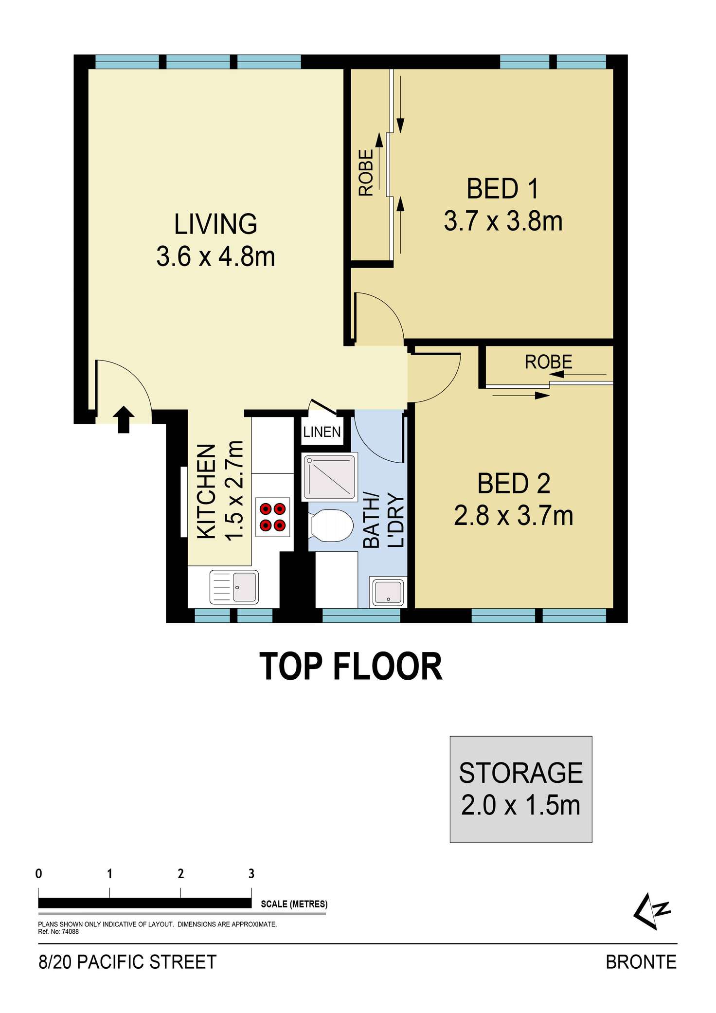 Floorplan of Homely apartment listing, 8/20 Pacific Street, Bronte NSW 2024