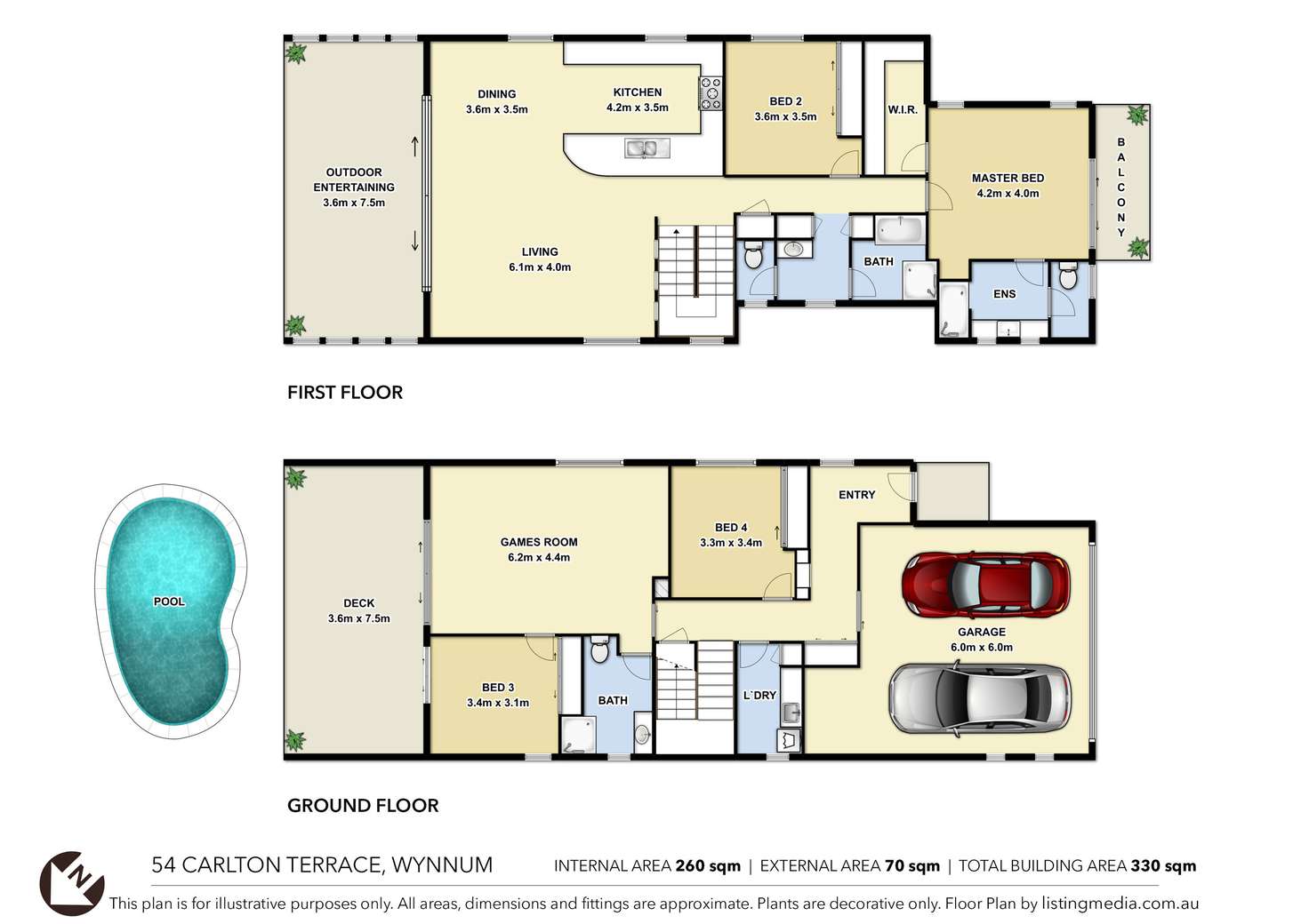 Floorplan of Homely house listing, 54 Carlton Terrace, Wynnum QLD 4178