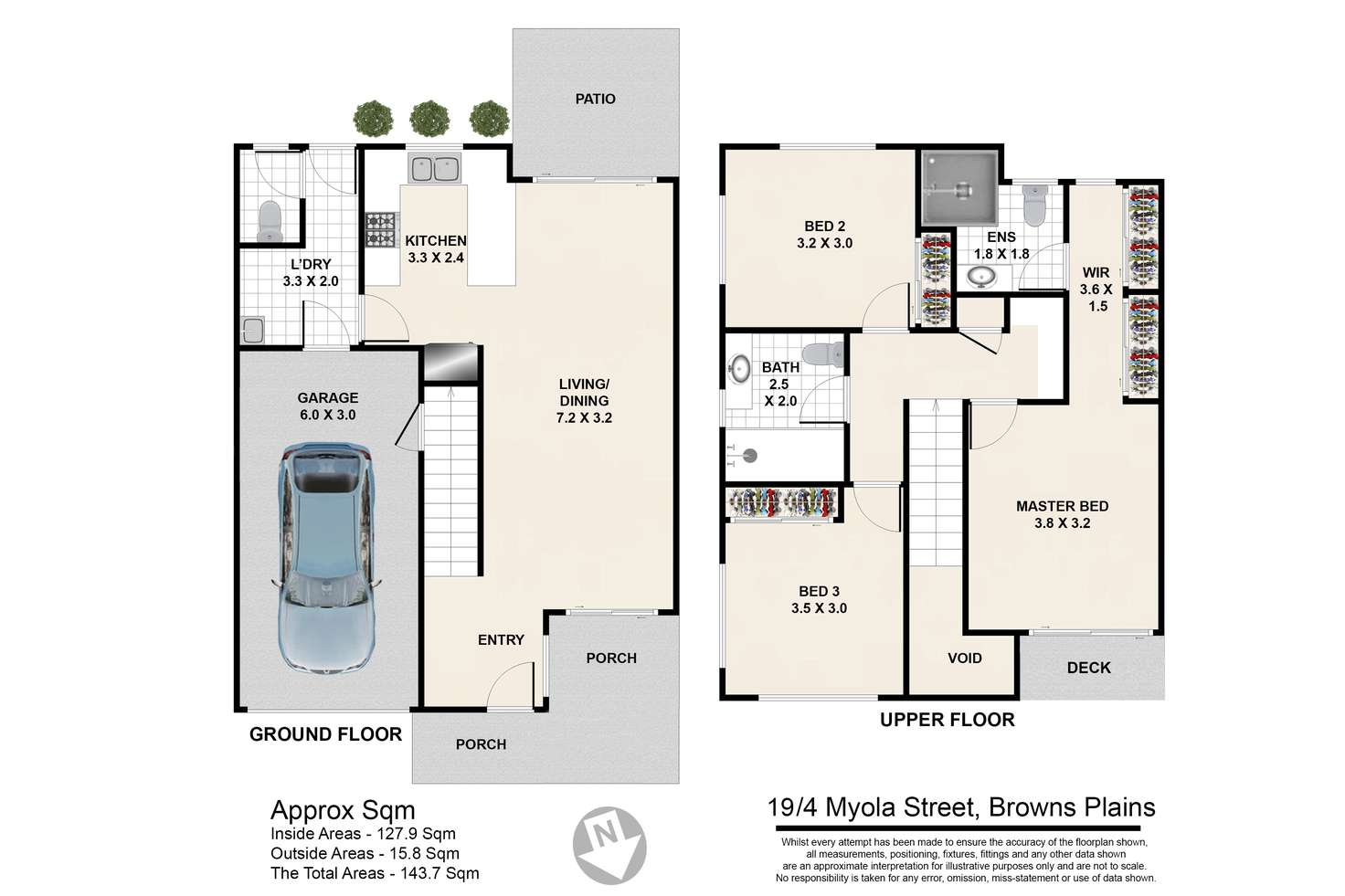Floorplan of Homely townhouse listing, 19/4 Myola Street, Browns Plains QLD 4118