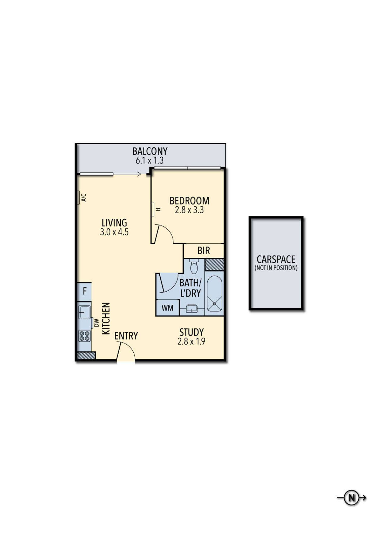 Floorplan of Homely unit listing, 1313/8 Dorcas Street, Melbourne VIC 3000