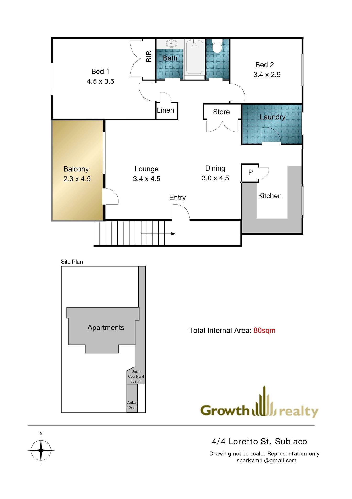Floorplan of Homely apartment listing, 4/4 Loretto Street, Subiaco WA 6008