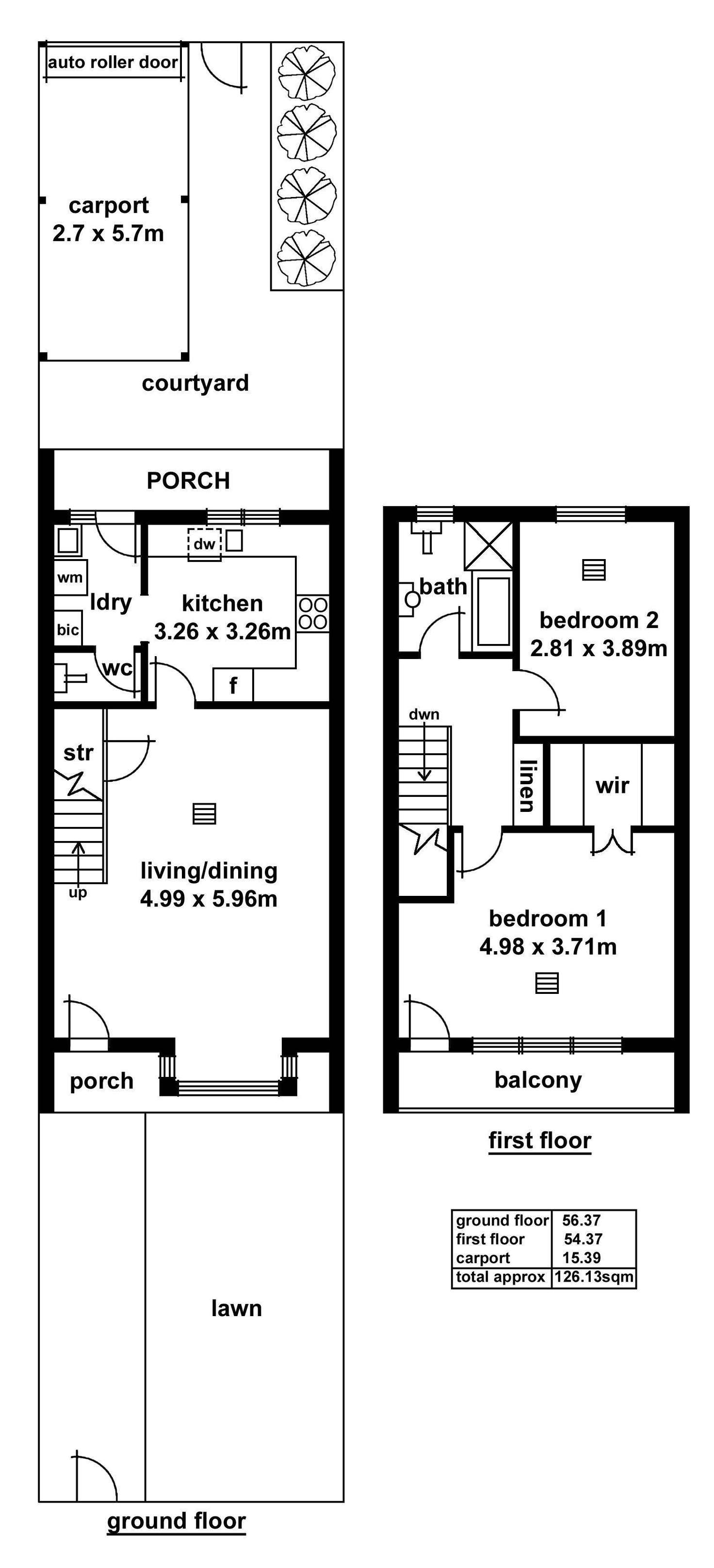 Floorplan of Homely townhouse listing, 1/30 Lefevre Terrace, North Adelaide SA 5006