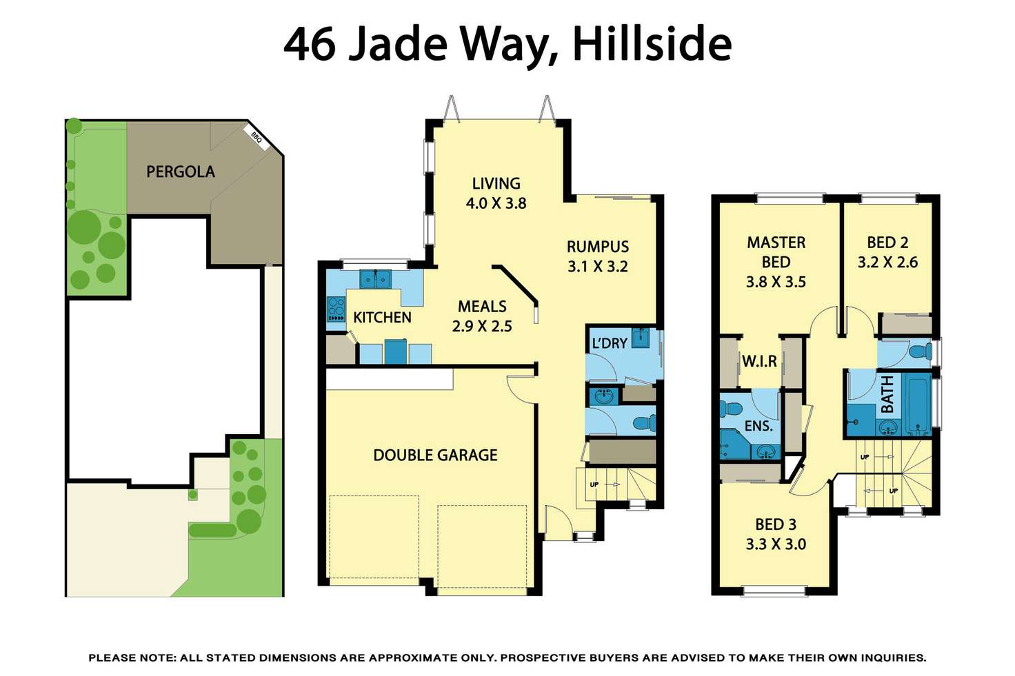 Floorplan of Homely townhouse listing, 46 Jade Way, Hillside VIC 3037