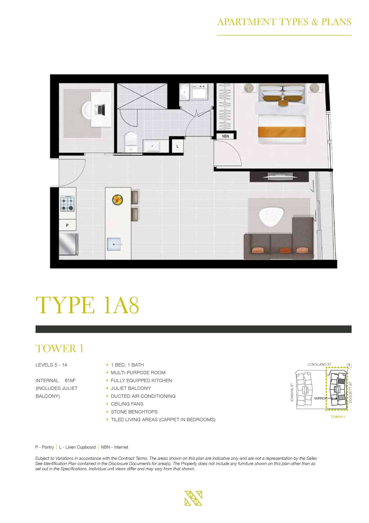 Floorplan of Homely apartment listing, 10702/88 Doggett, Newstead QLD 4006