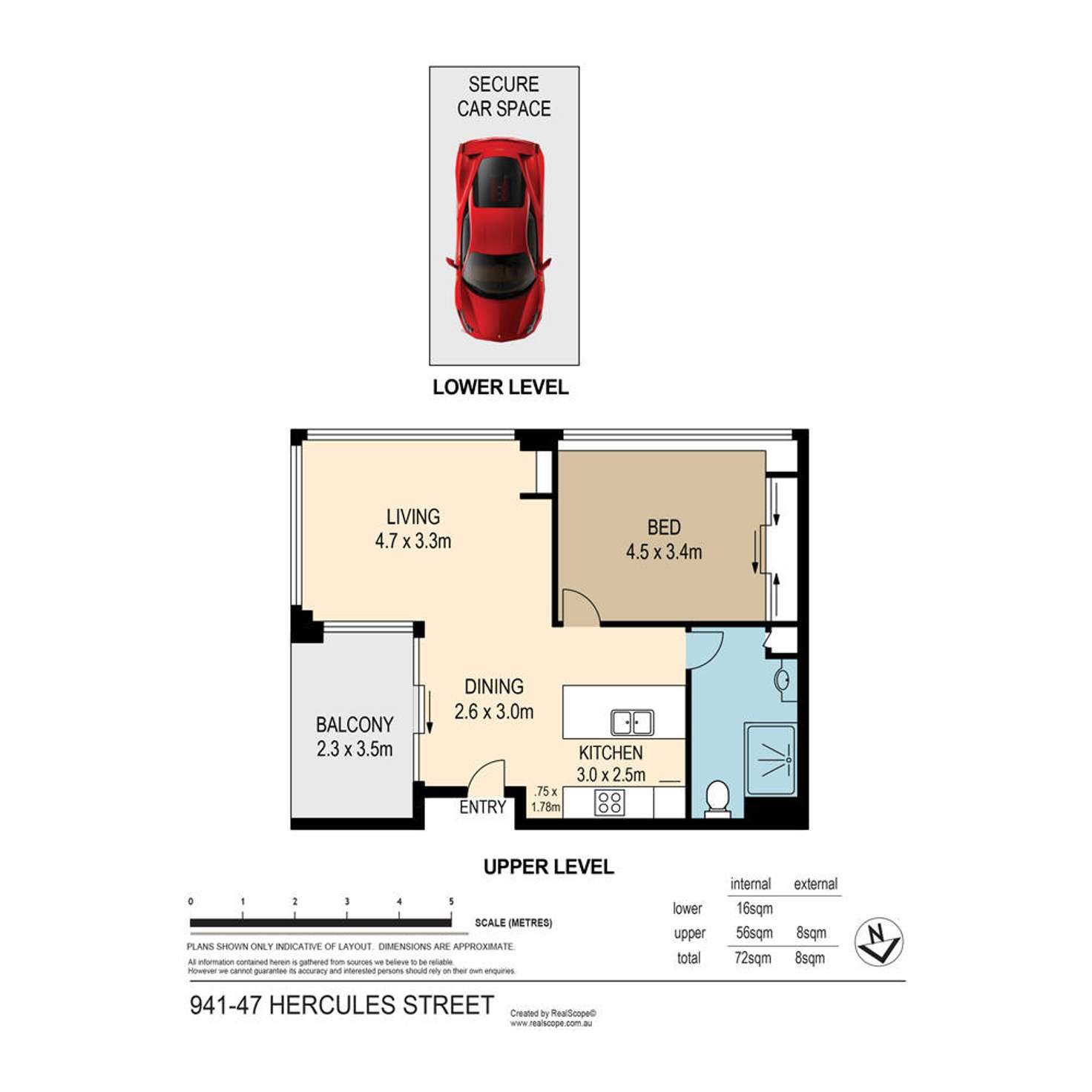 Floorplan of Homely unit listing, Level 4/941/47 Hercules Street, Hamilton QLD 4007