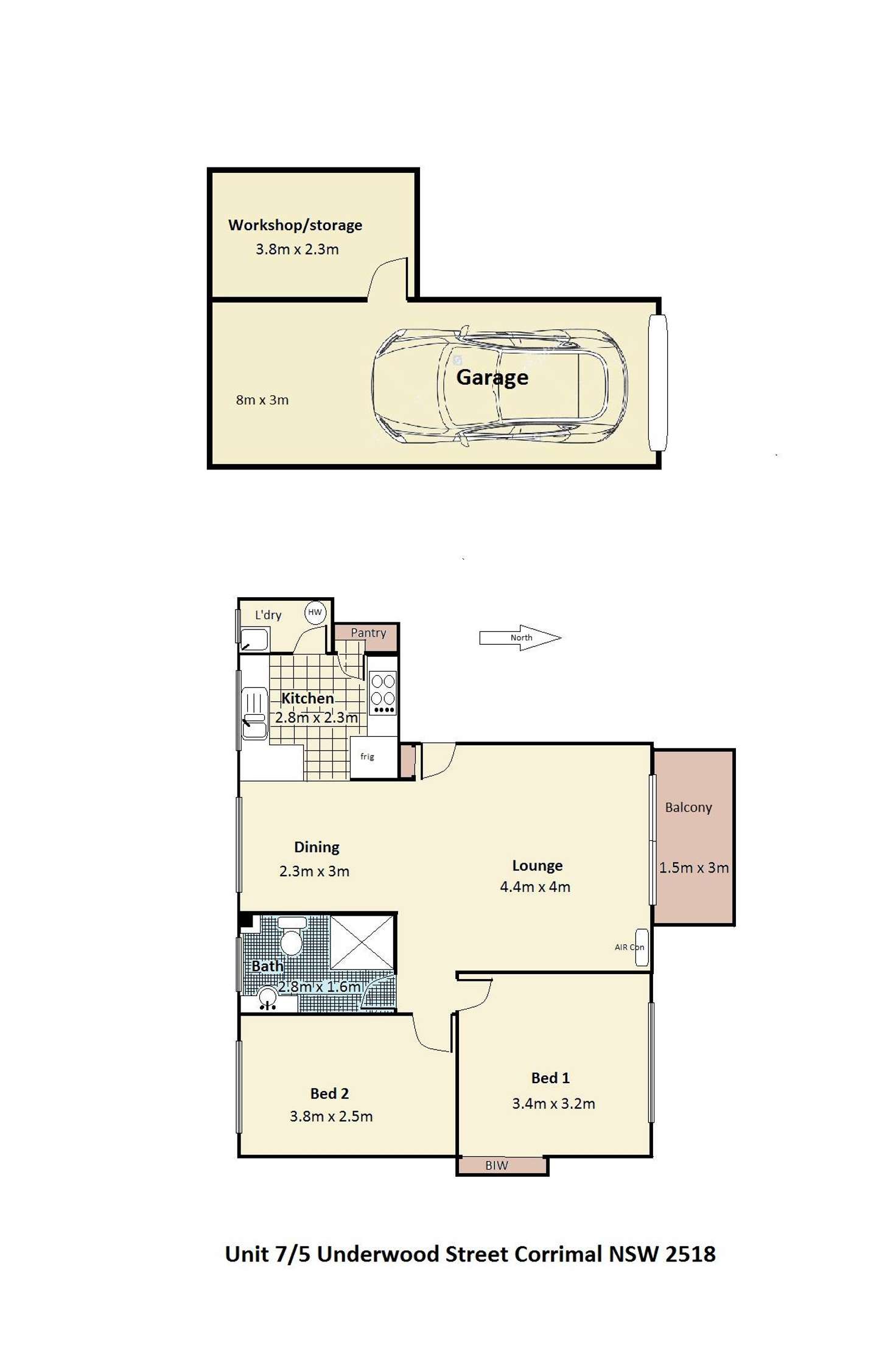 Floorplan of Homely unit listing, 7/5 Underwood Street, Corrimal NSW 2518