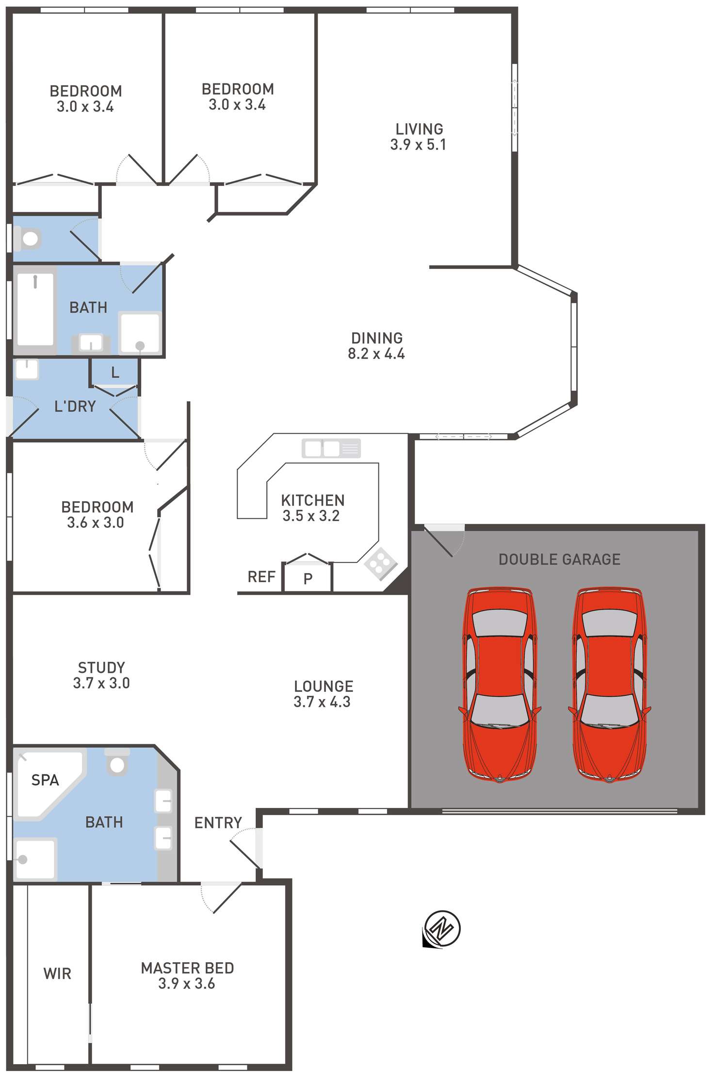 Floorplan of Homely house listing, 9 Medina Drive, Hoppers Crossing VIC 3029