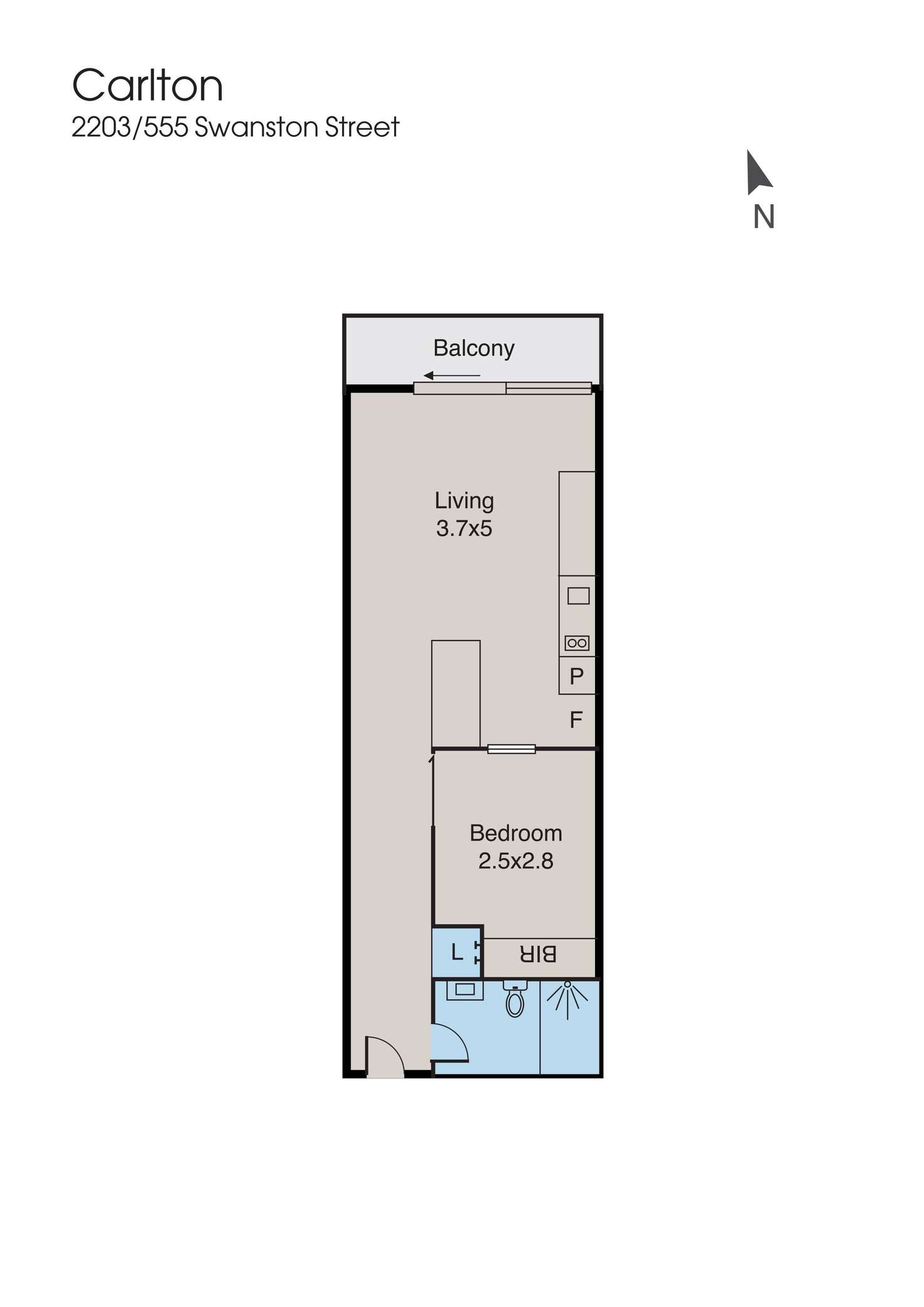 Floorplan of Homely apartment listing, 2203/555 Swanston Street, Carlton VIC 3053