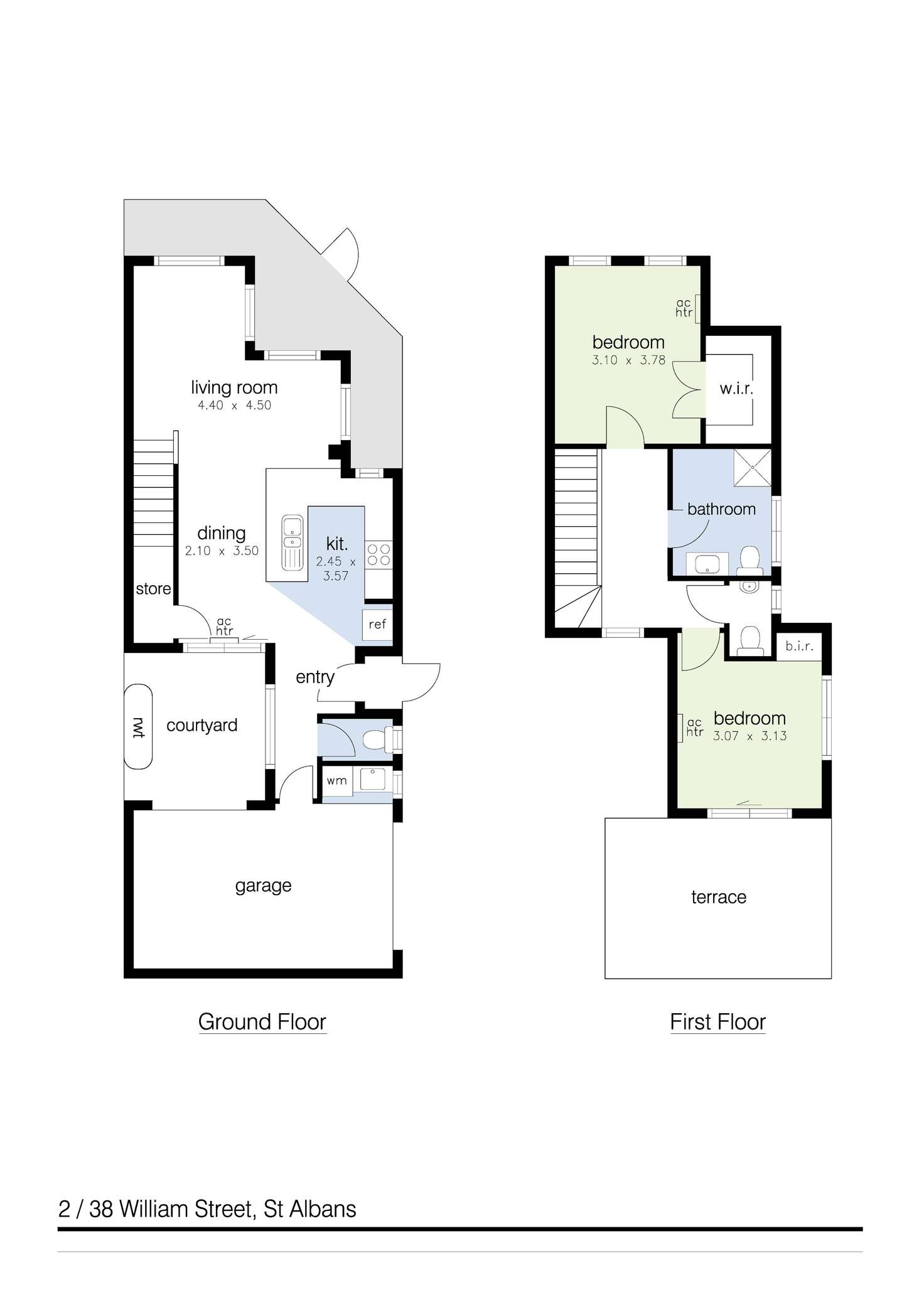 Floorplan of Homely townhouse listing, 2/38 William Street, St Albans VIC 3021