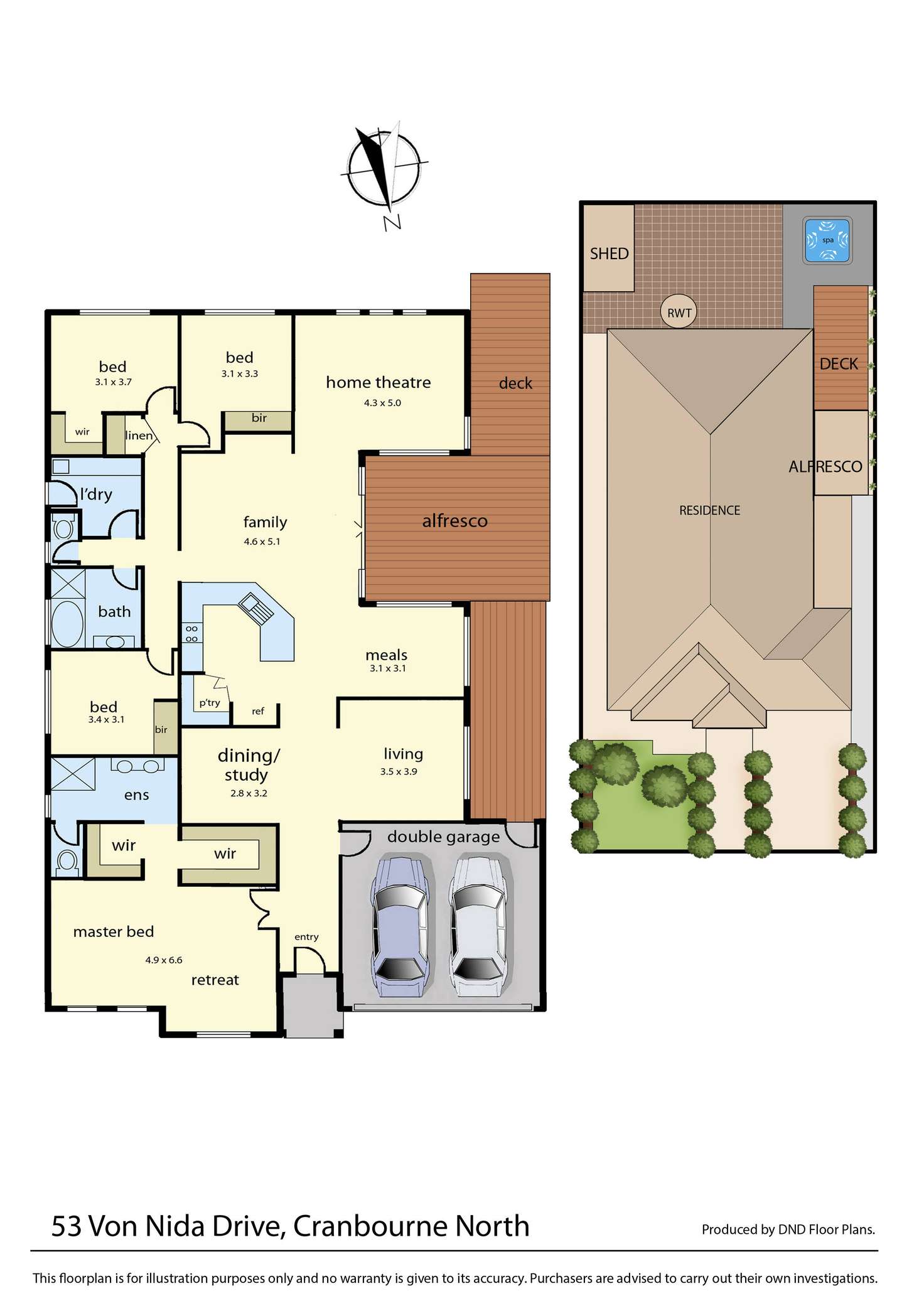 Floorplan of Homely house listing, 53 Von Nida Drive, Cranbourne North VIC 3977