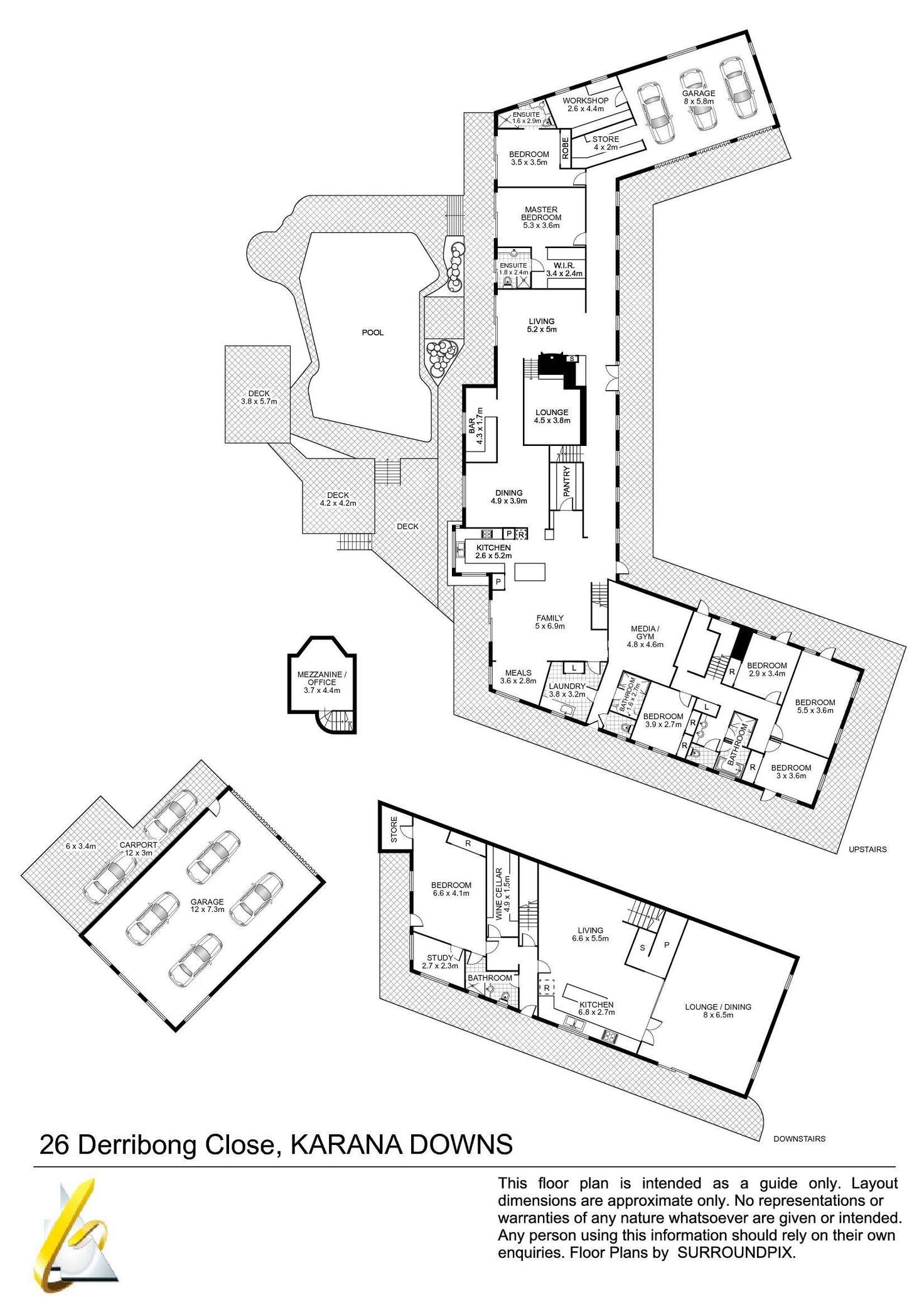 Floorplan of Homely acreageSemiRural listing, 26 Derribong Close, Karana Downs QLD 4306