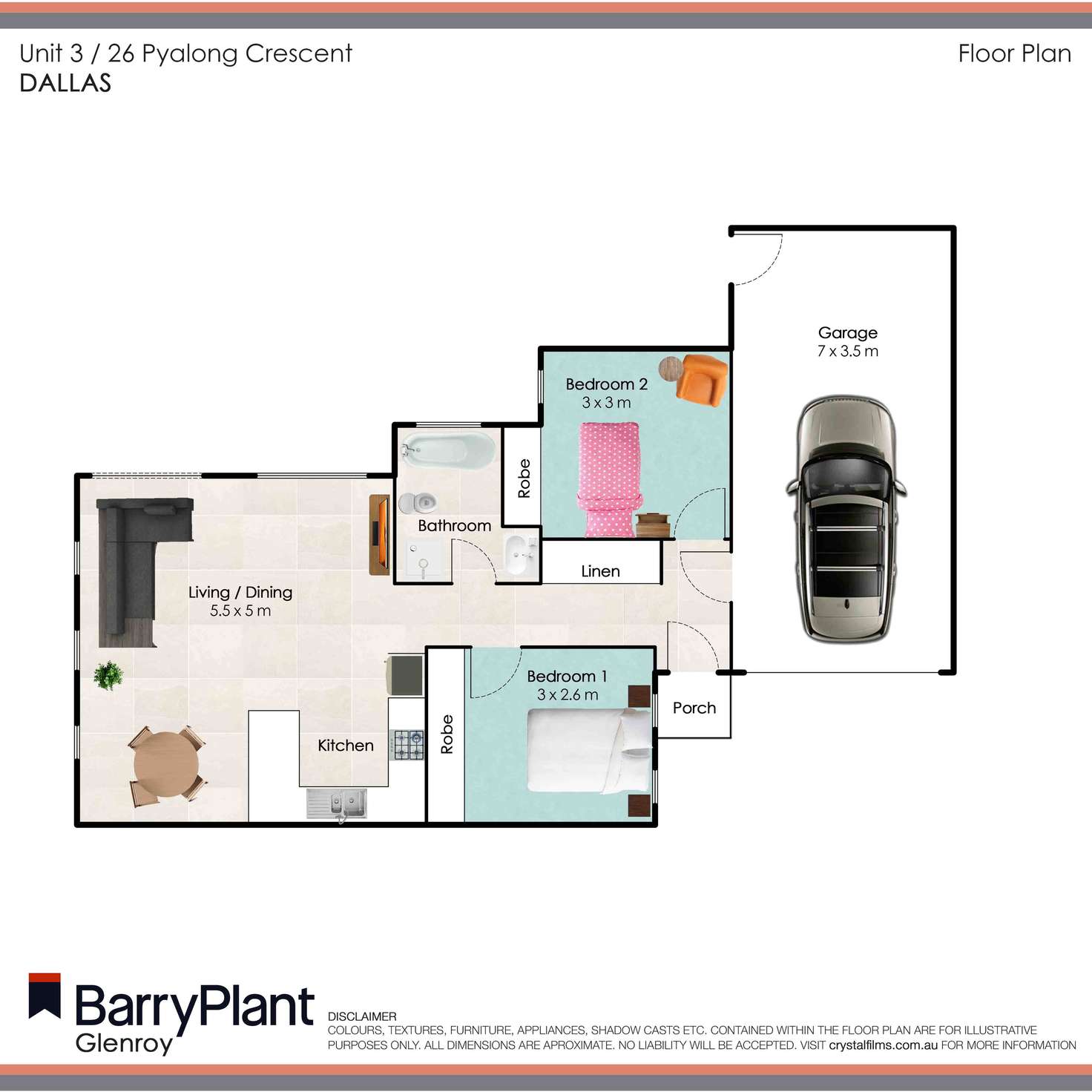 Floorplan of Homely unit listing, 3/26 Pyalong Crescent, Dallas VIC 3047