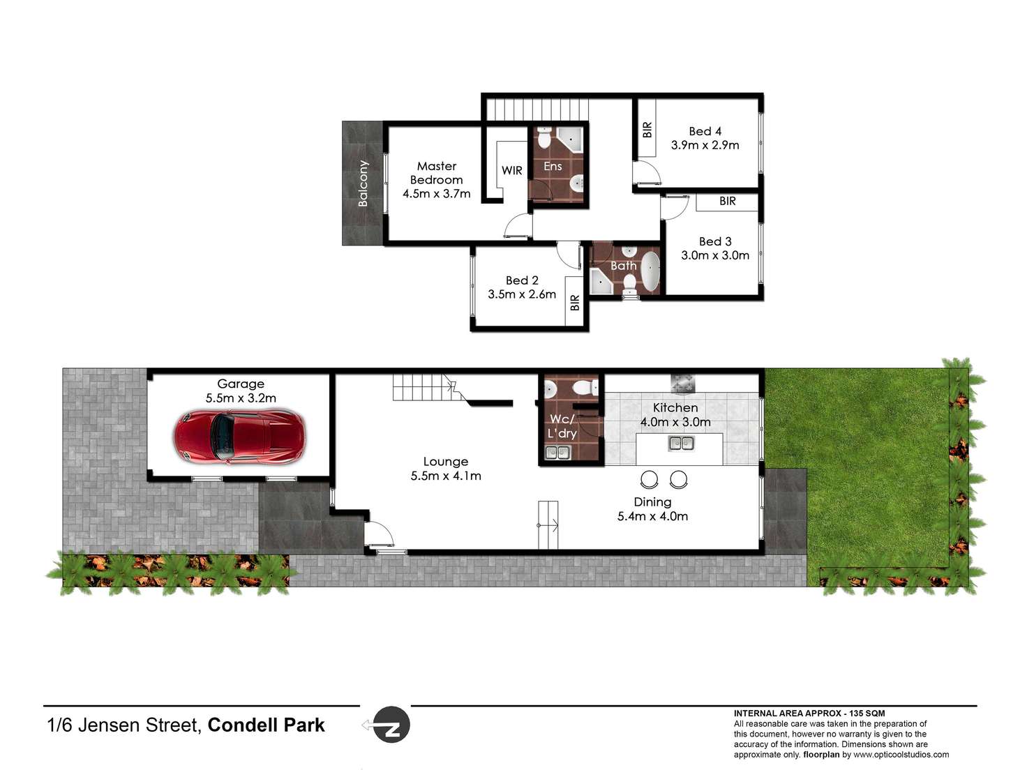 Floorplan of Homely townhouse listing, 1/6 Jensen Street, Condell Park NSW 2200