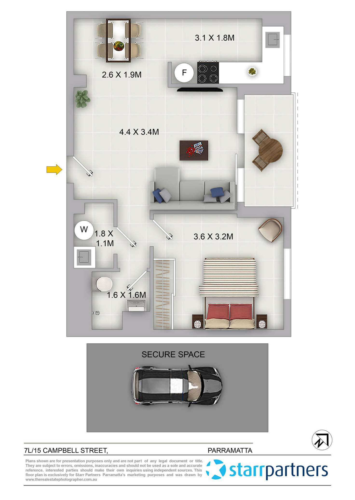 Floorplan of Homely apartment listing, 7L/15 Campbell Street, Parramatta NSW 2150