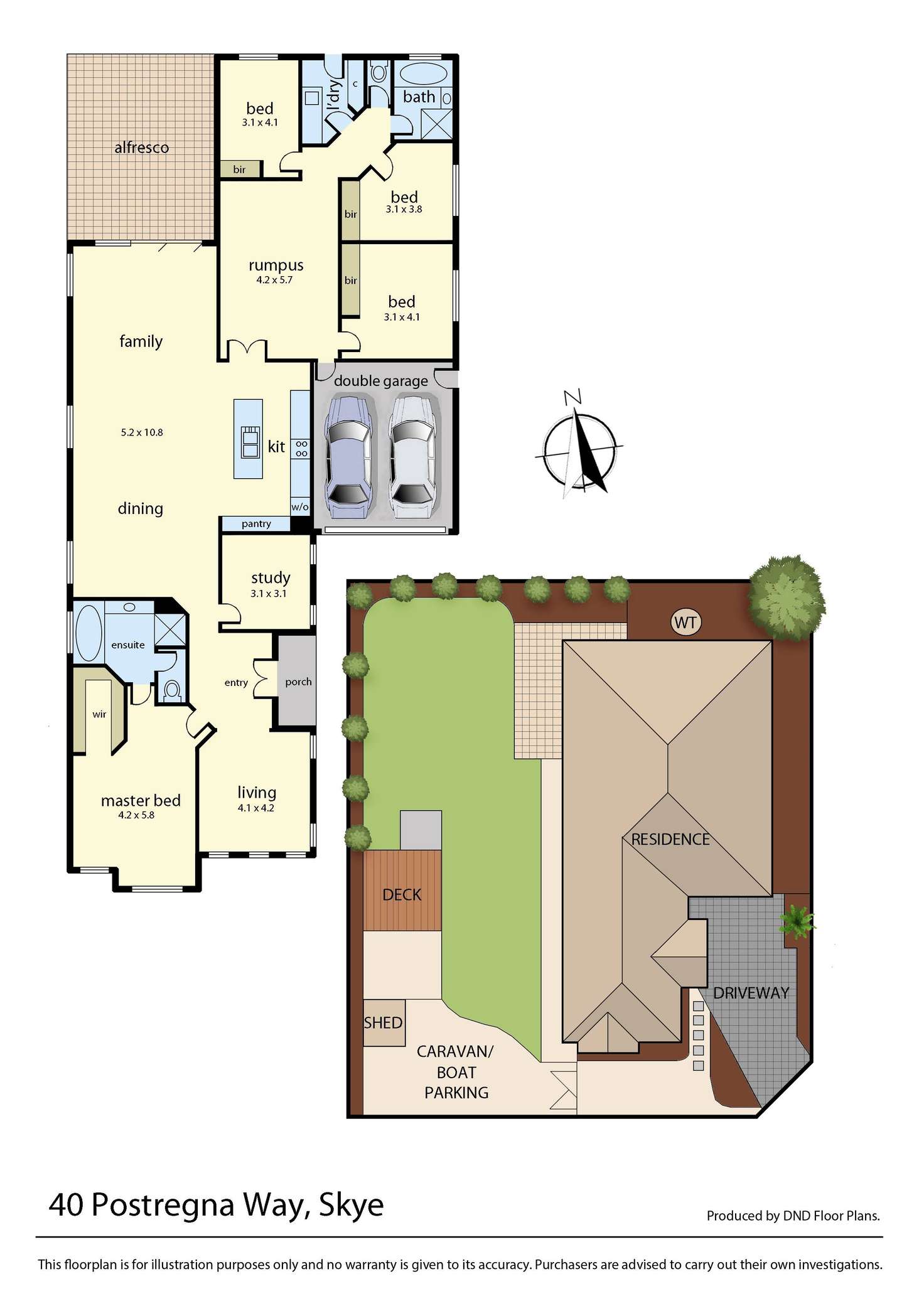 Floorplan of Homely house listing, 40 Postregna Way, Skye VIC 3977