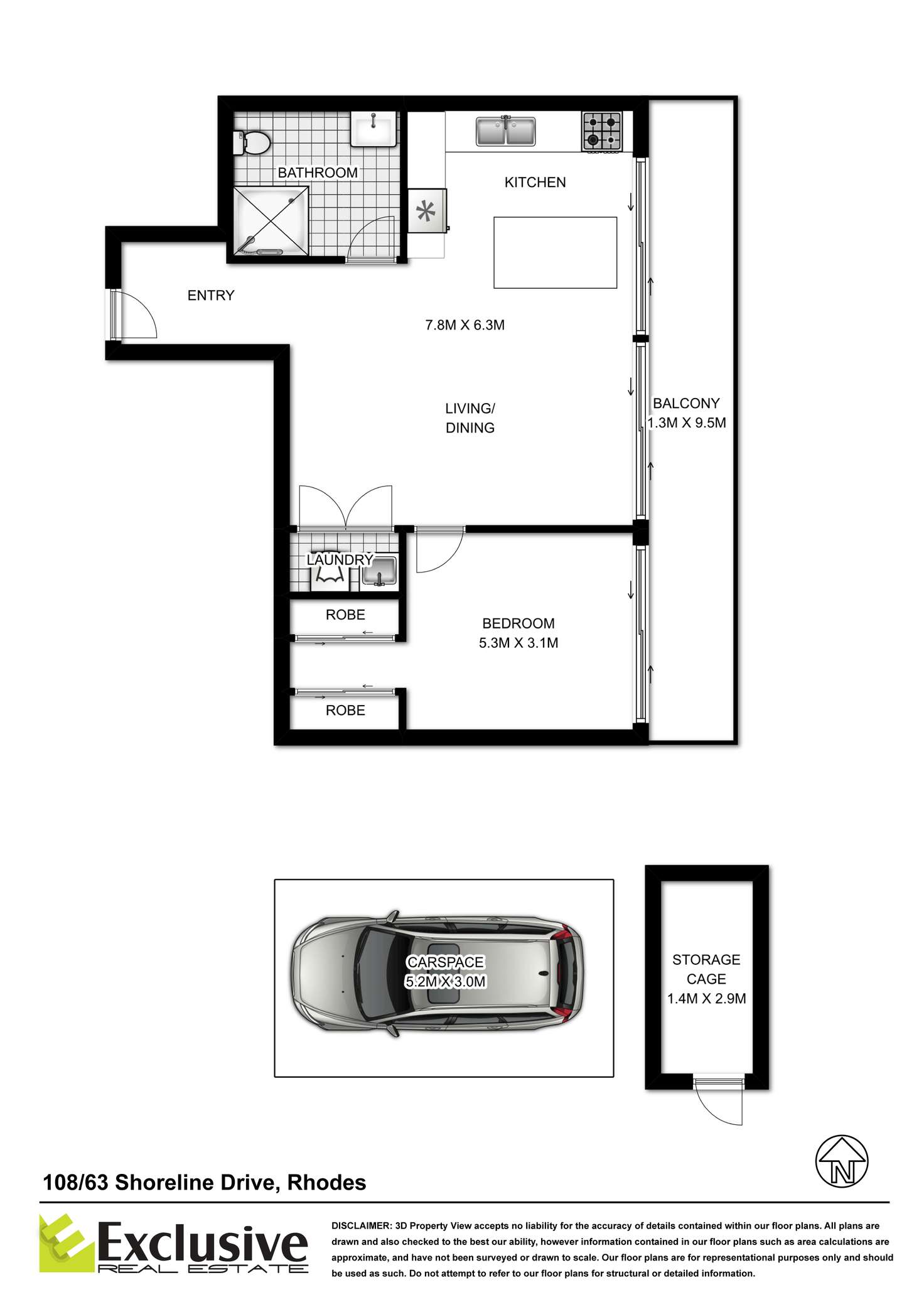 Floorplan of Homely apartment listing, 108/63 Shoreline Drive, Rhodes NSW 2138