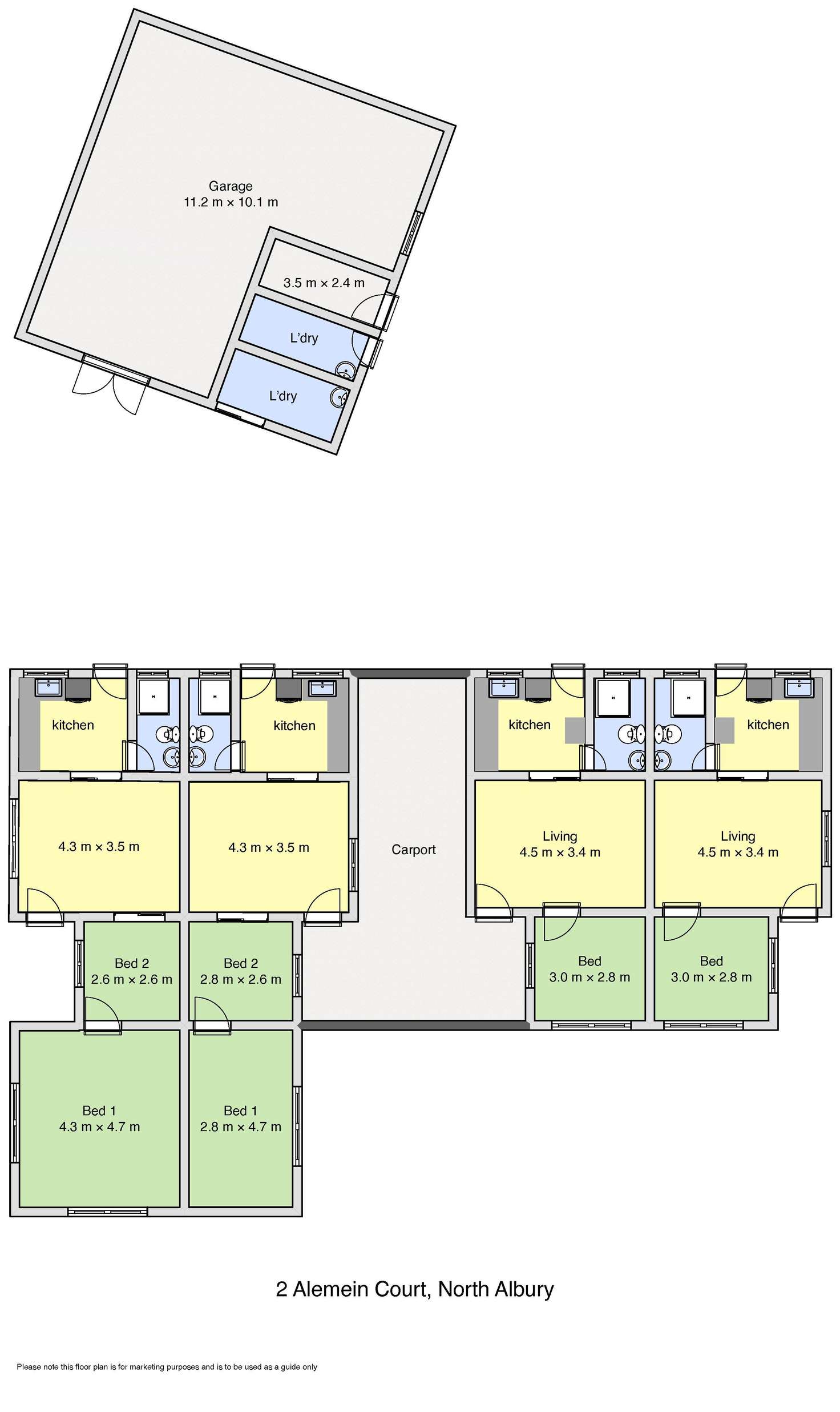 Floorplan of Homely unit listing, 1 - 4/2 Alemein Court, North Albury NSW 2640