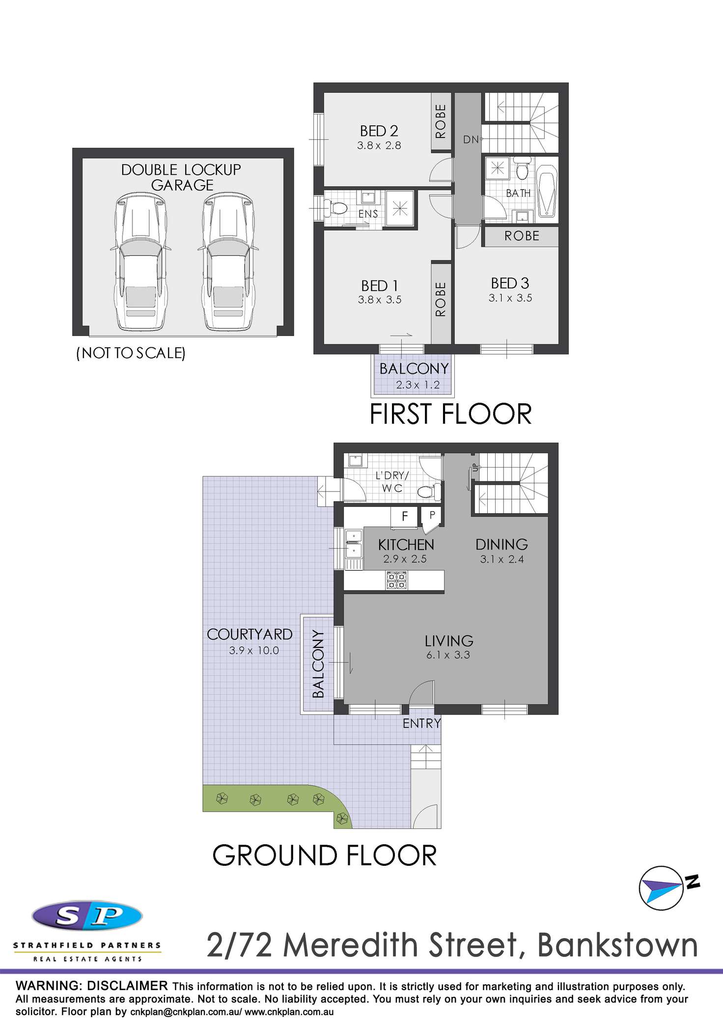 Floorplan of Homely townhouse listing, 2/72 Meredith Street, Bankstown NSW 2200