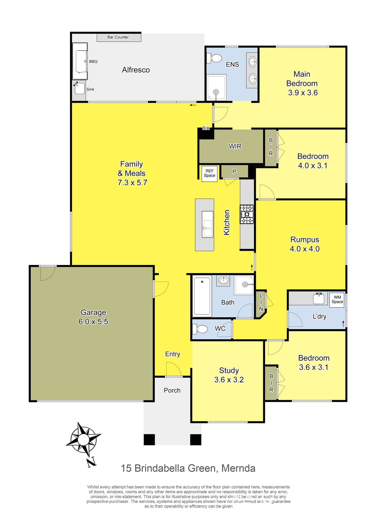 Floorplan of Homely house listing, 15 Brindabella Green, Mernda VIC 3754