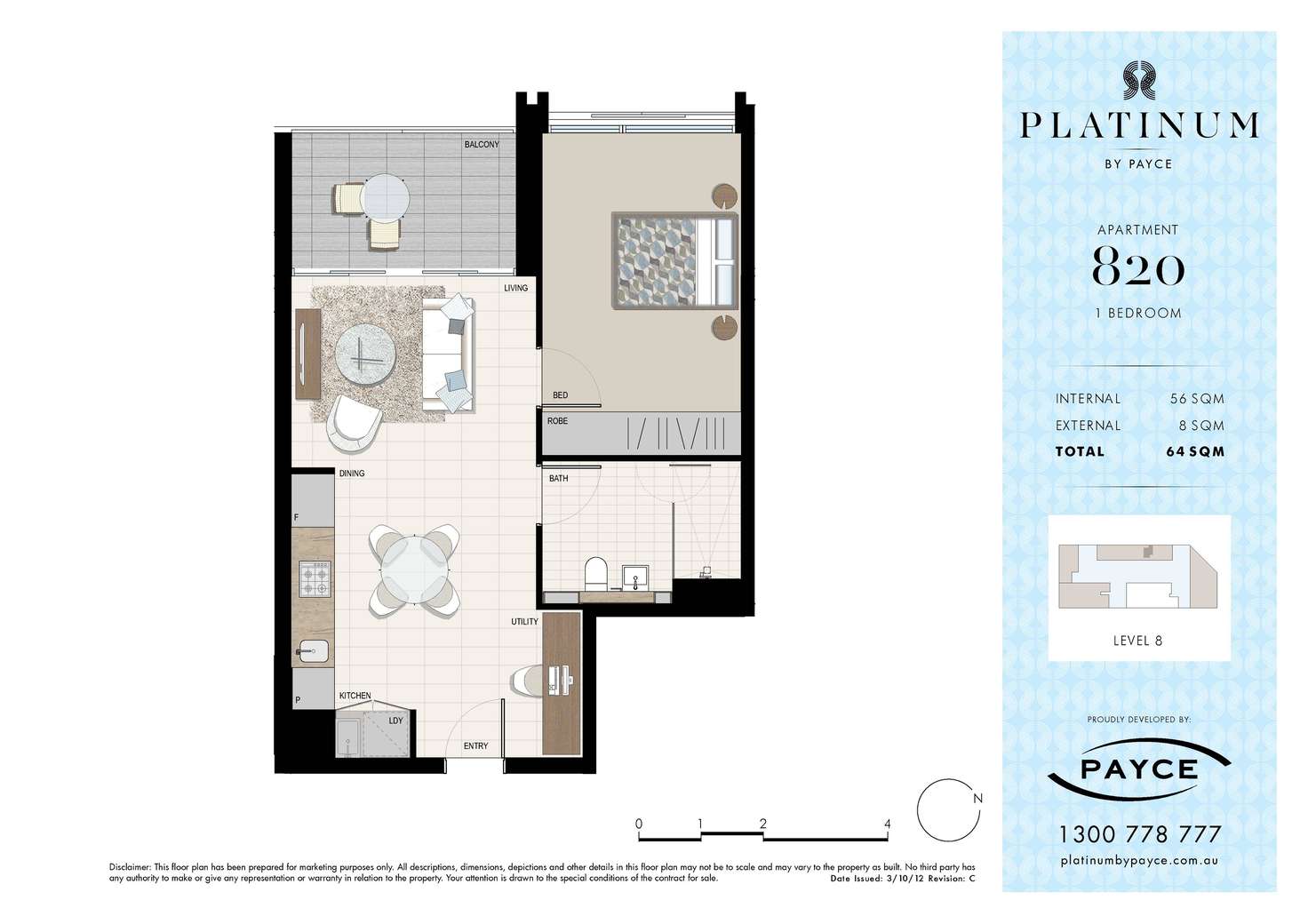 Floorplan of Homely apartment listing, 820/6 Victoria Park Parade, Zetland NSW 2017
