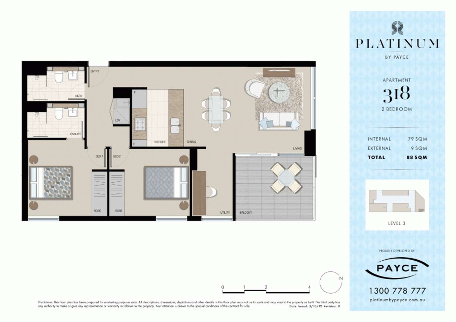 Floorplan of Homely apartment listing, 318/1 Hutchinson Walk, Zetland NSW 2017