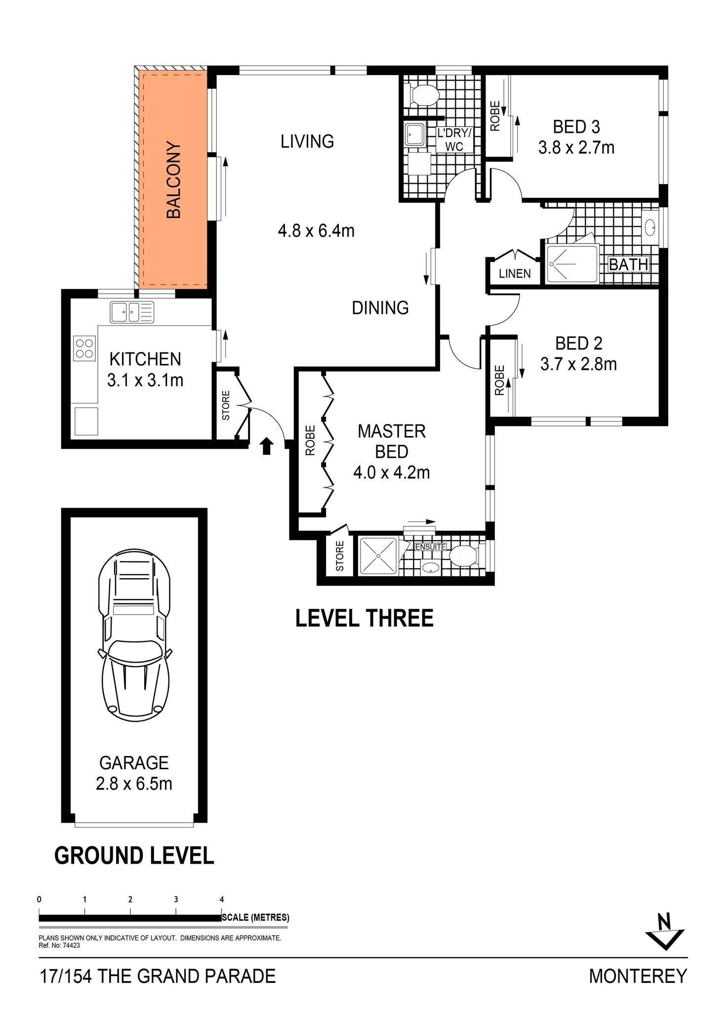 Floorplan of Homely apartment listing, 17/154-156 The Grand Parade, Monterey NSW 2217